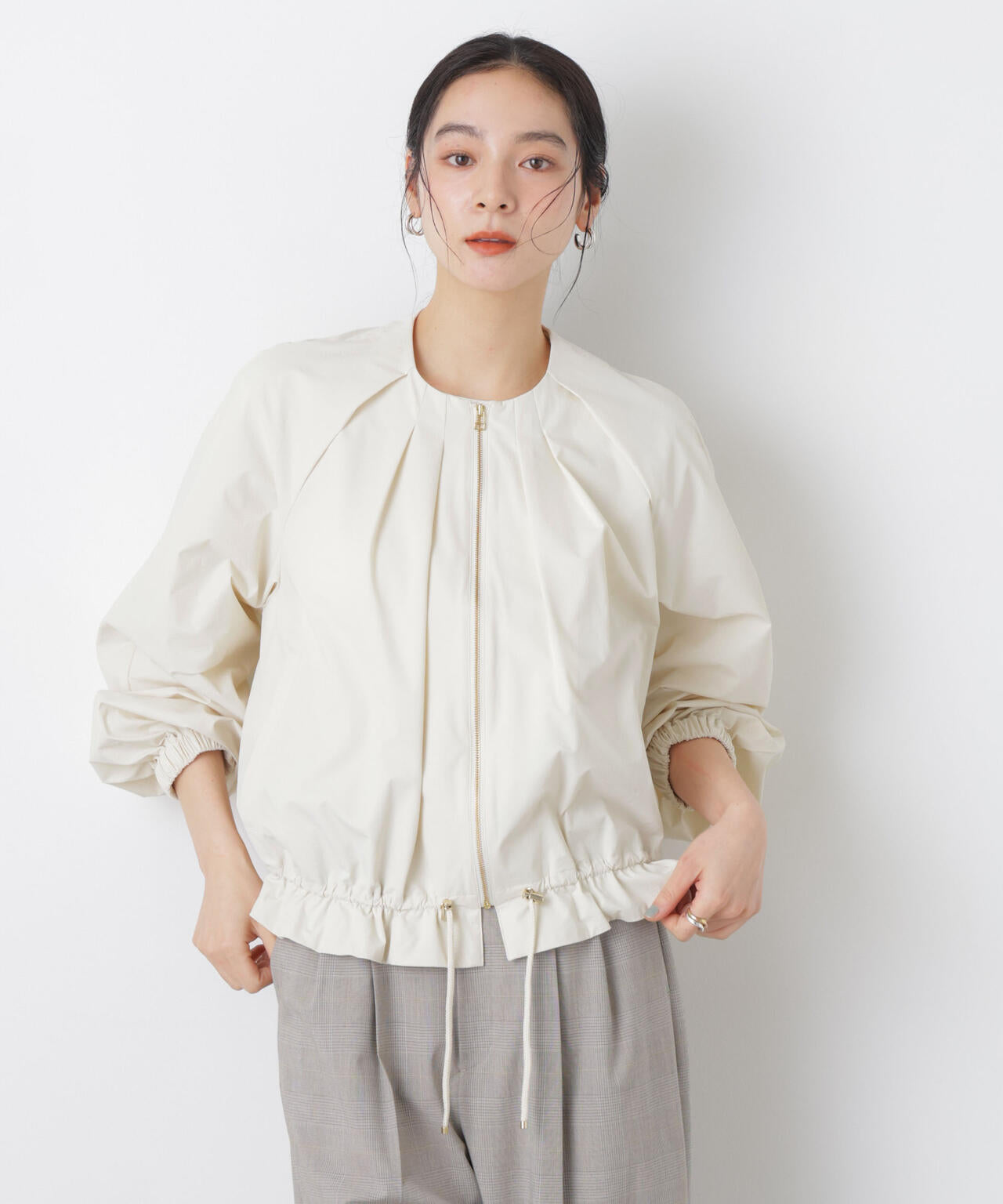 ノーカラードロストタックブルゾン 6696112303