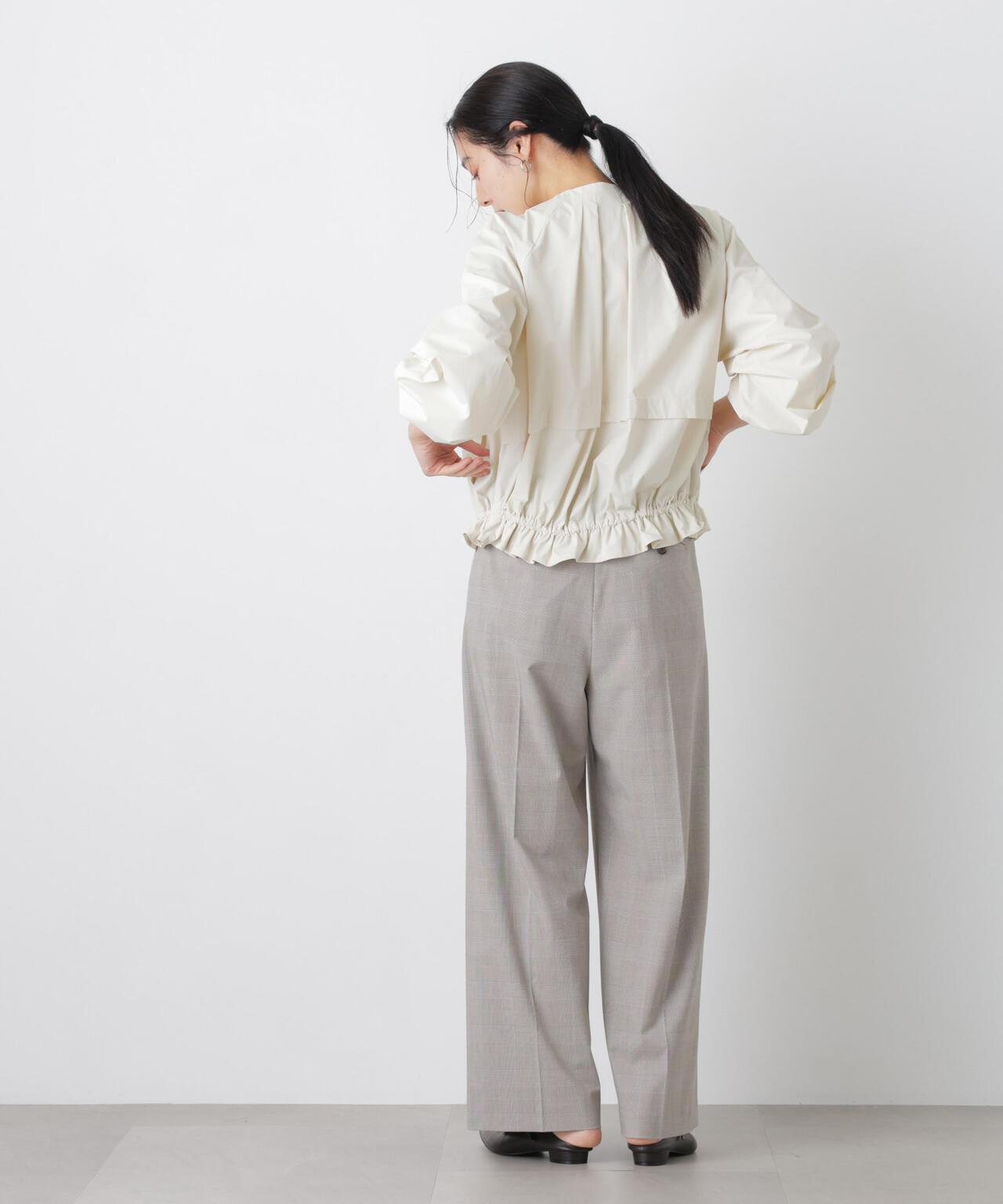 ノーカラードロストタックブルゾン 6696112303