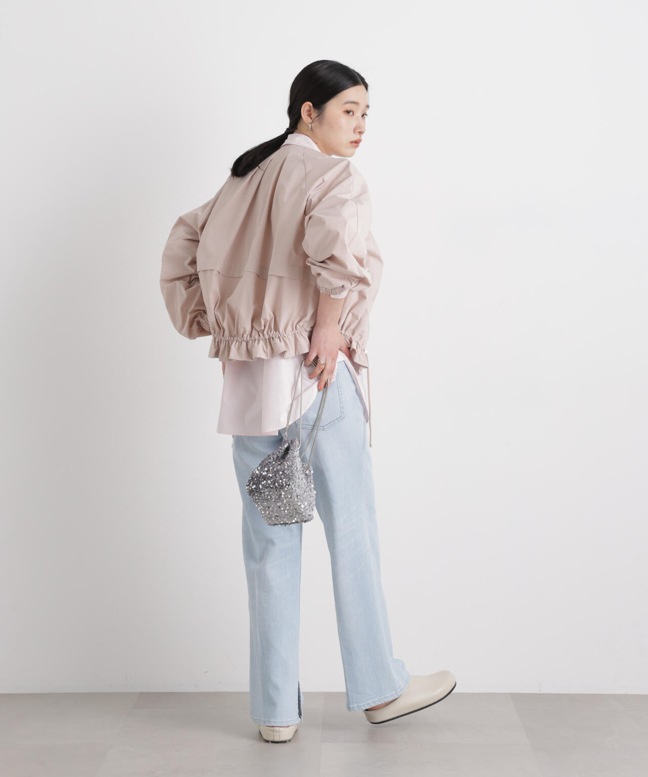 ノーカラードロストタックブルゾン 6696112303