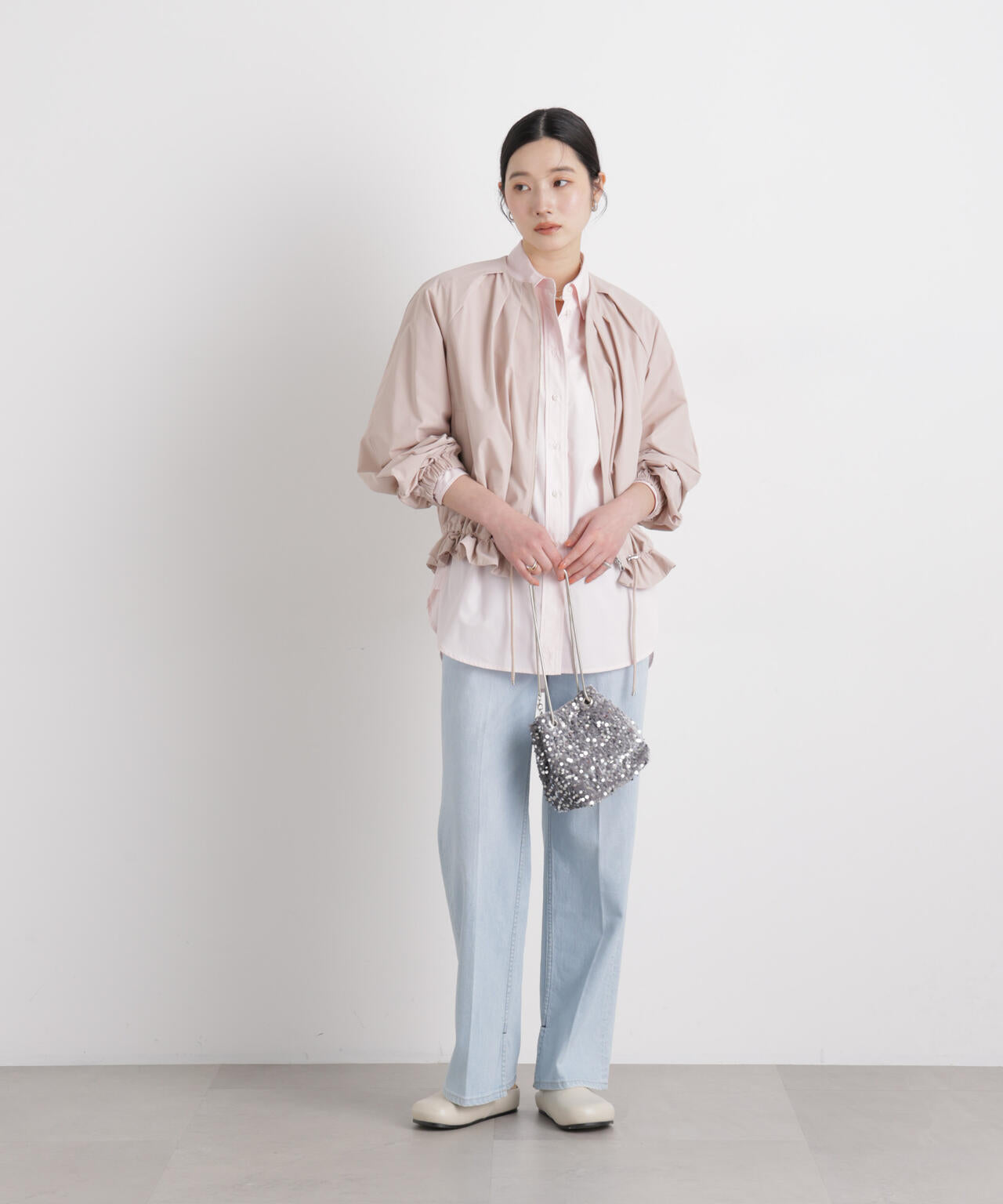 ノーカラードロストタックブルゾン 6696112303