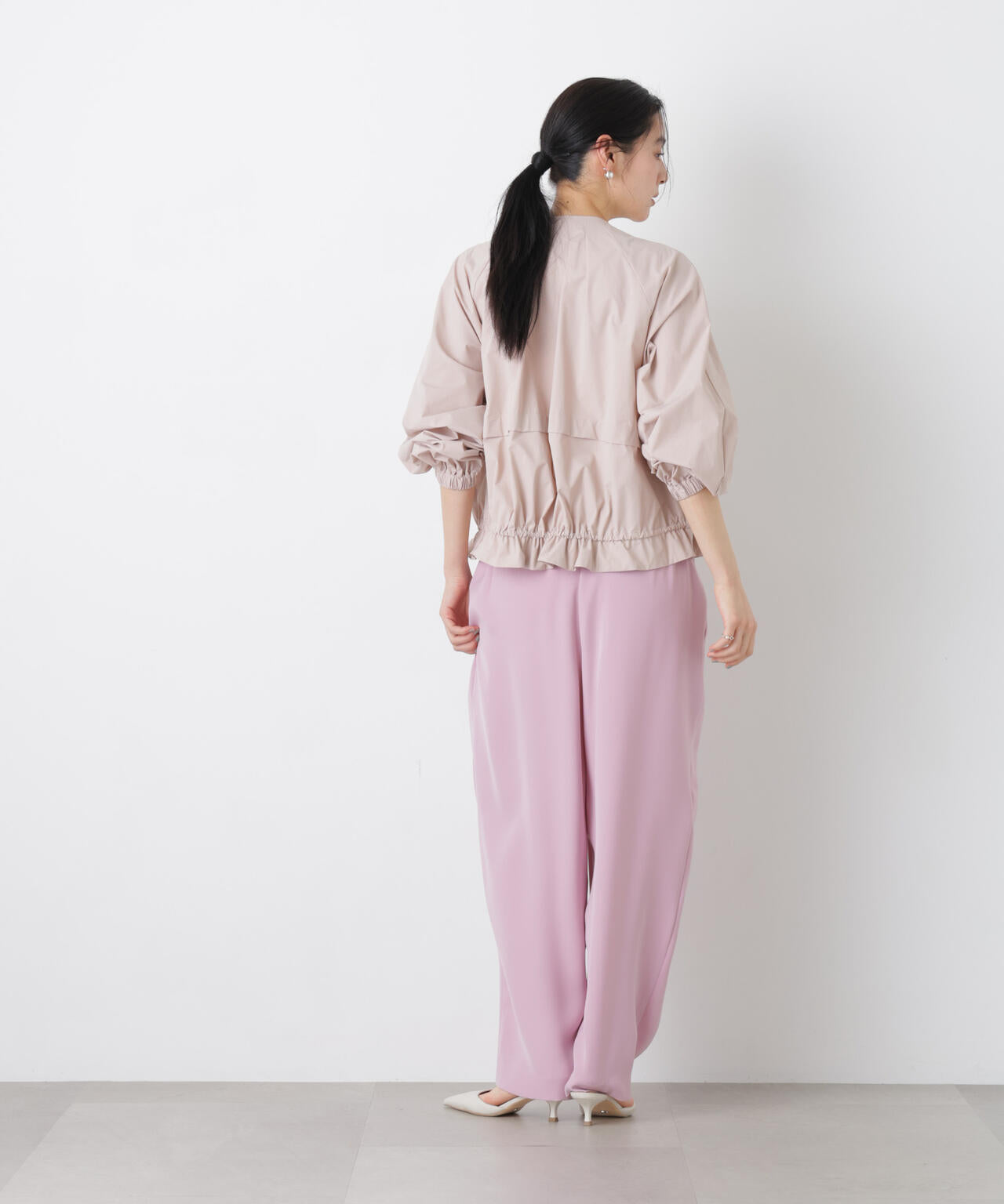 ノーカラードロストタックブルゾン 6696112303