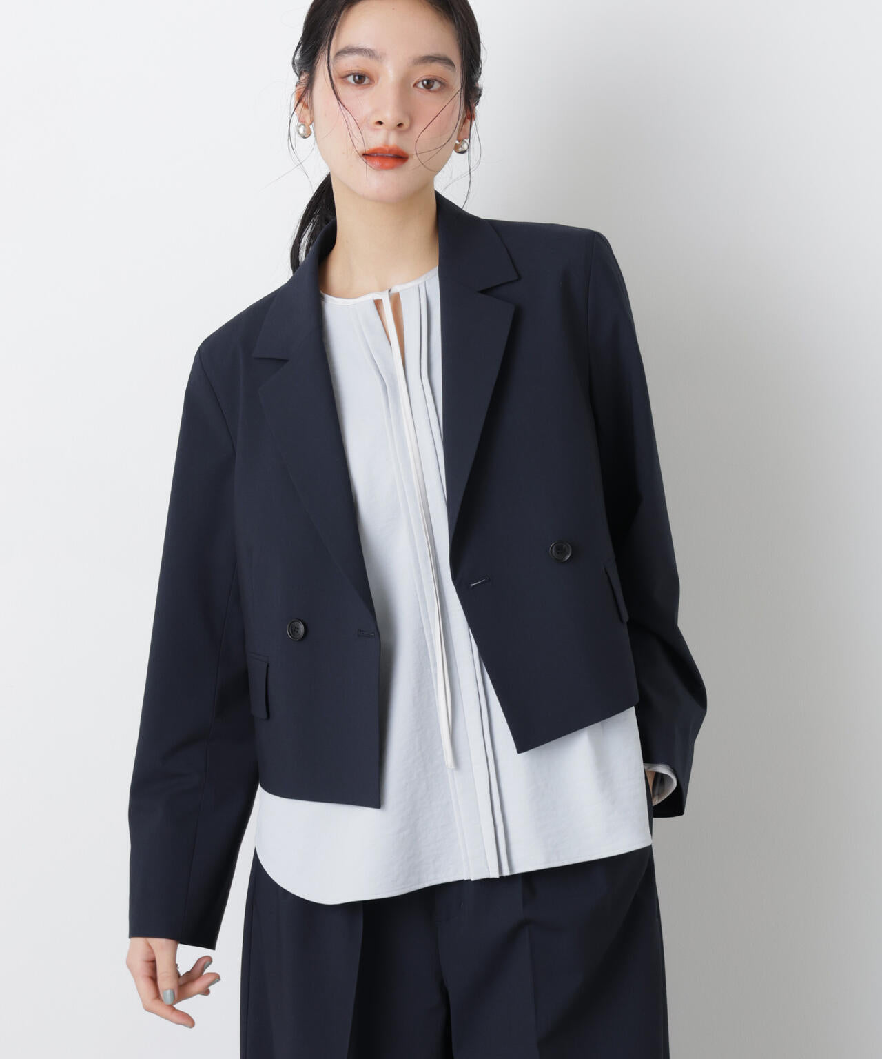 トロストレッチショートダブルジャケット(セットアップ可) 6696116303