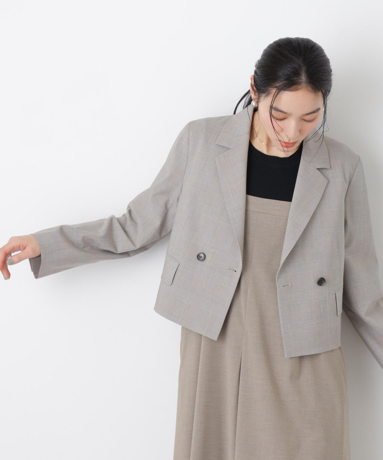 トロストレッチショートダブルジャケット(セットアップ可) 6696116303