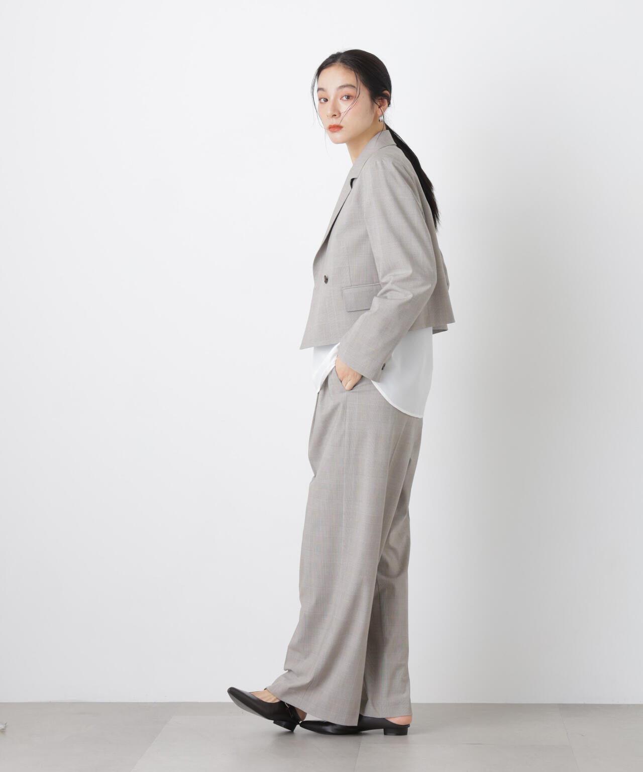 トロストレッチショートダブルジャケット(セットアップ可) 6696116303