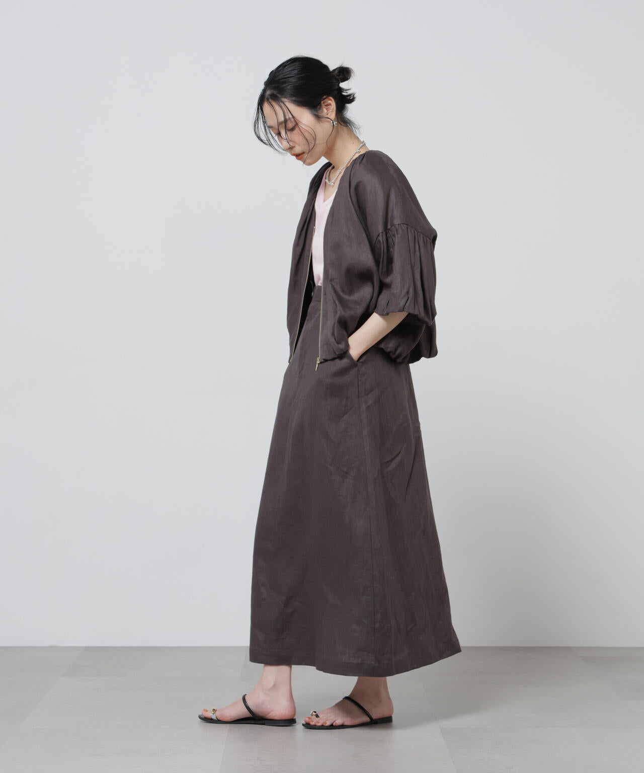European Flax ギャザーバルーンブルゾン(セットアップ可) 6696116308