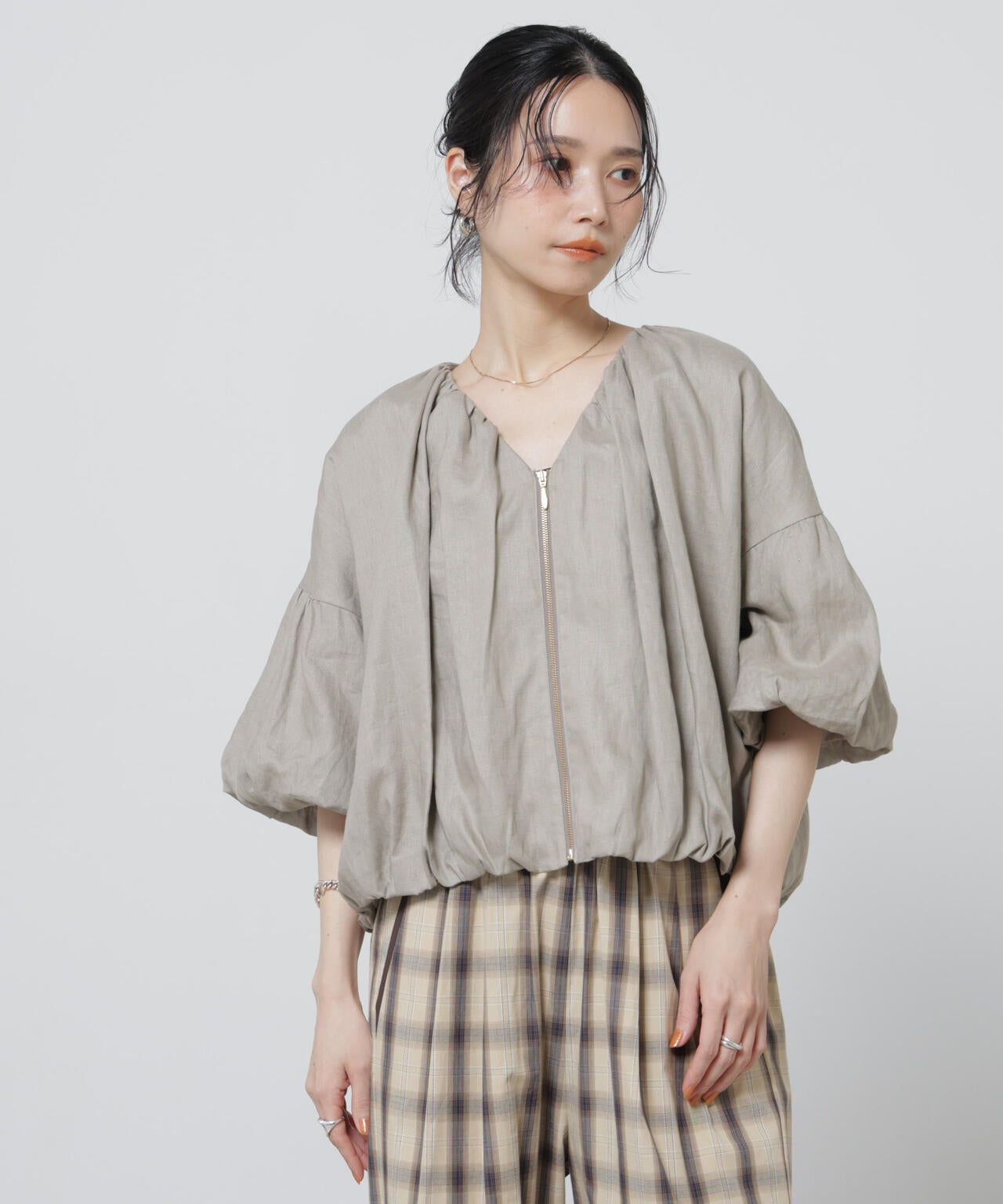 European Flax ギャザーバルーンブルゾン(セットアップ可) 6696116308