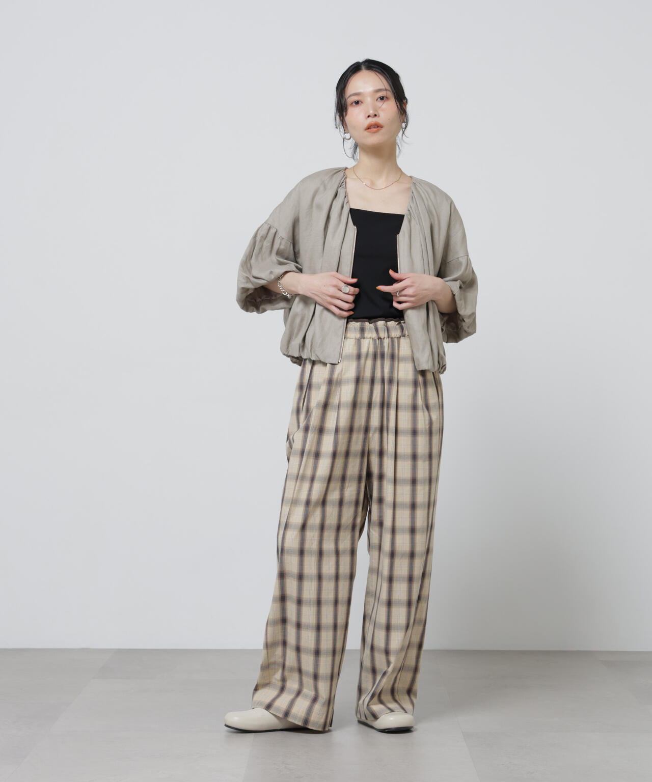 European Flax ギャザーバルーンブルゾン(セットアップ可) 6696116308
