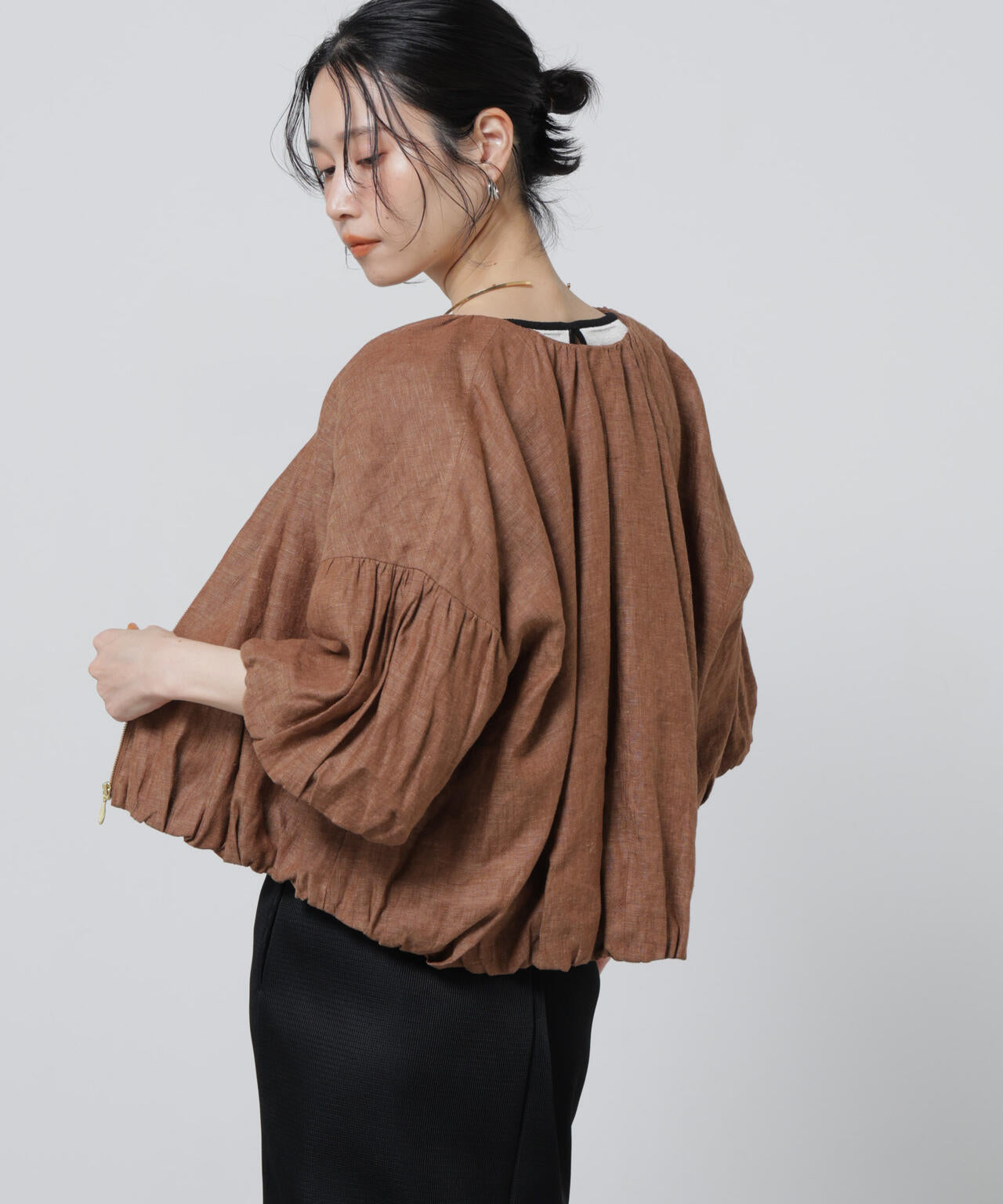 European Flax ギャザーバルーンブルゾン(セットアップ可) 6696116308