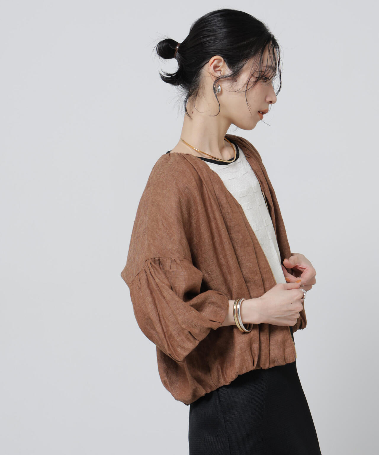 European Flax ギャザーバルーンブルゾン(セットアップ可) 6696116308