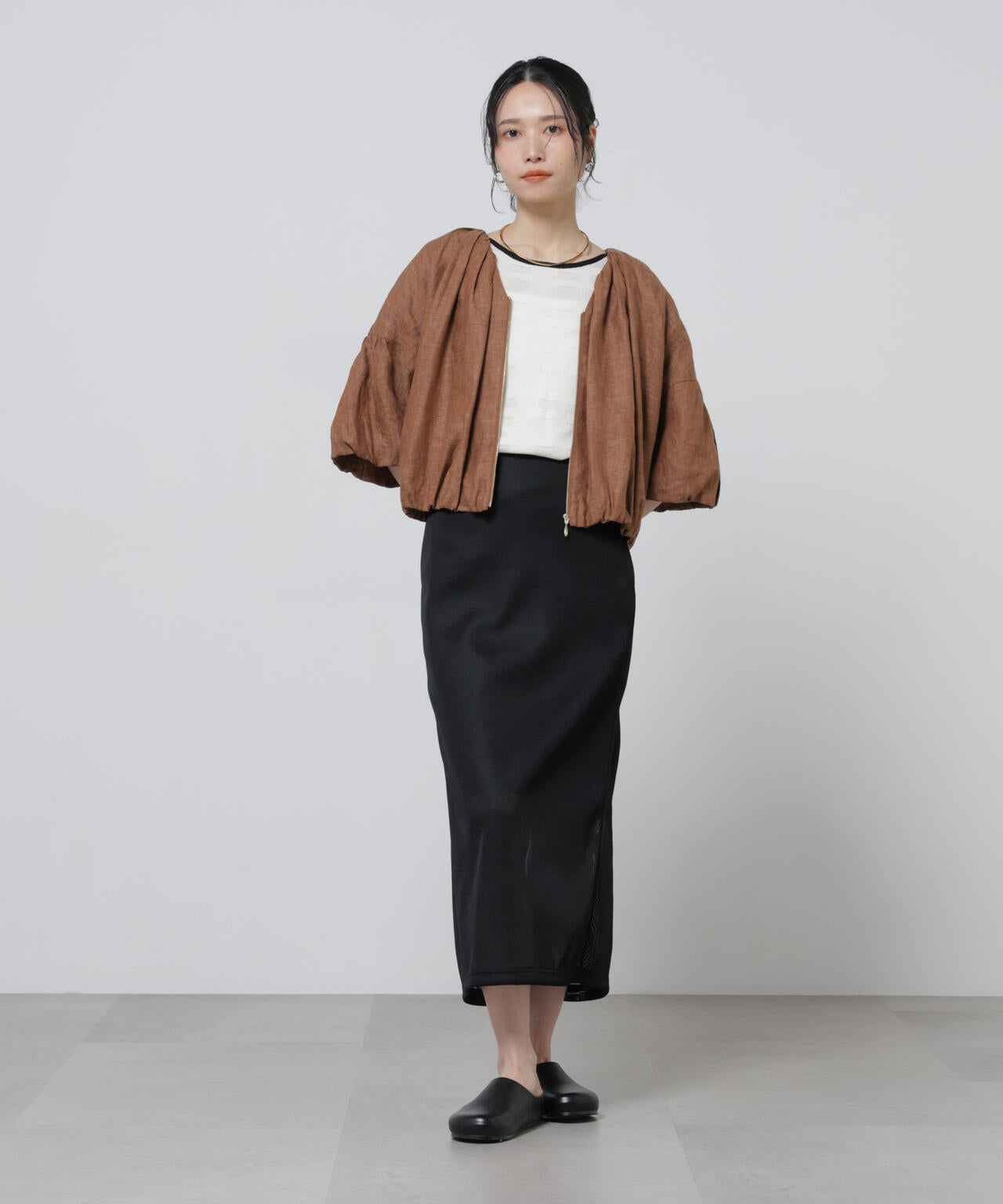 European Flax ギャザーバルーンブルゾン(セットアップ可) 6696116308