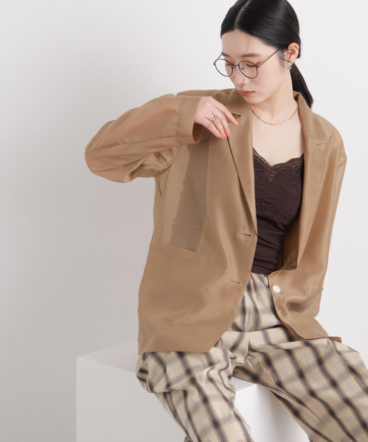 シアーテーラードオーバージャケット 6696116310