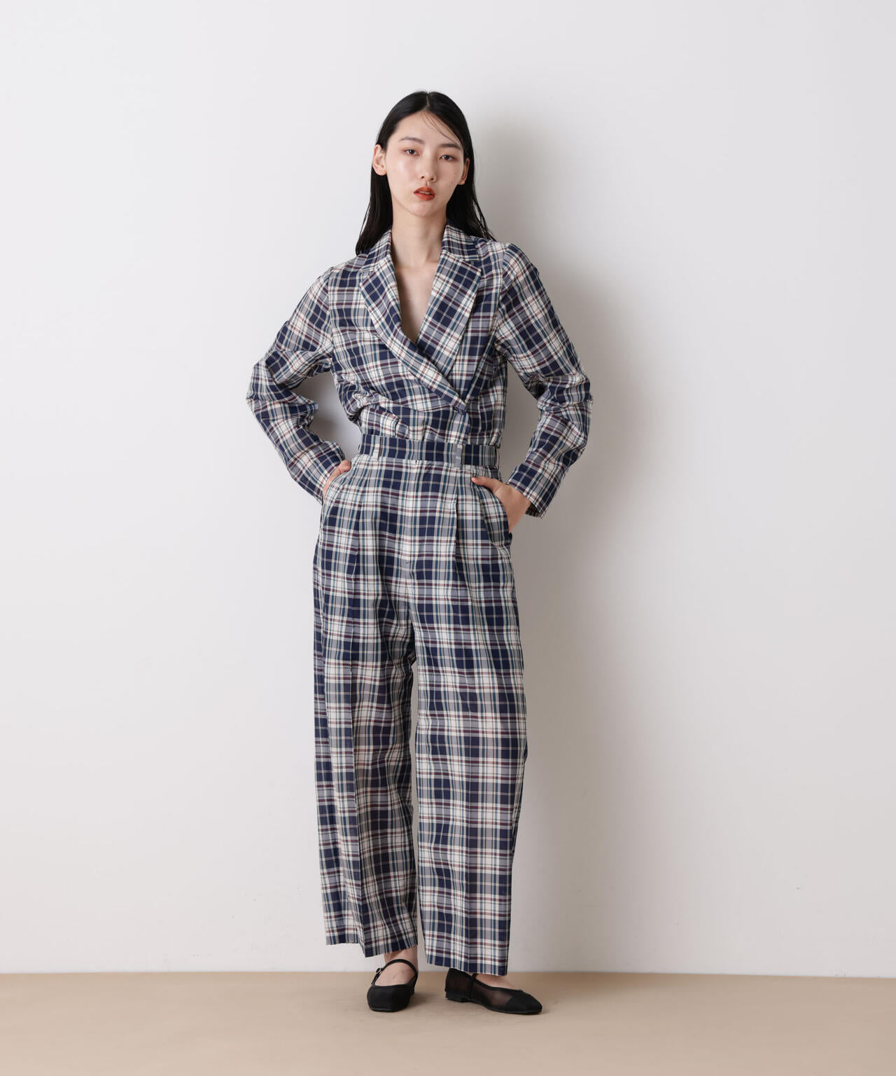 「STEVELOUR」オーガンチェックジャケット(セットアップ可) 6696116314