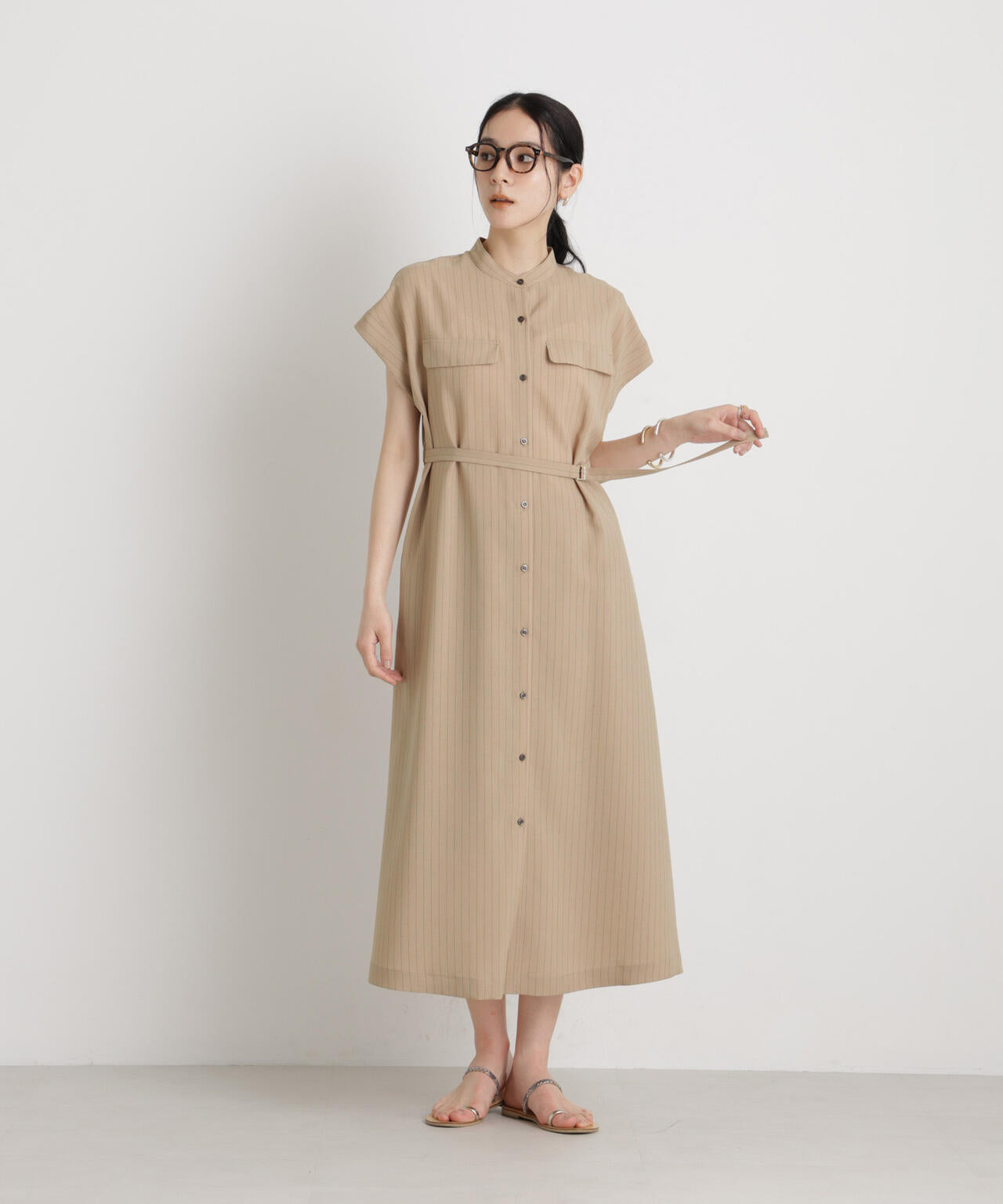 メランジドライ ベルト付きワンピース(セットアップ可) 6696119302