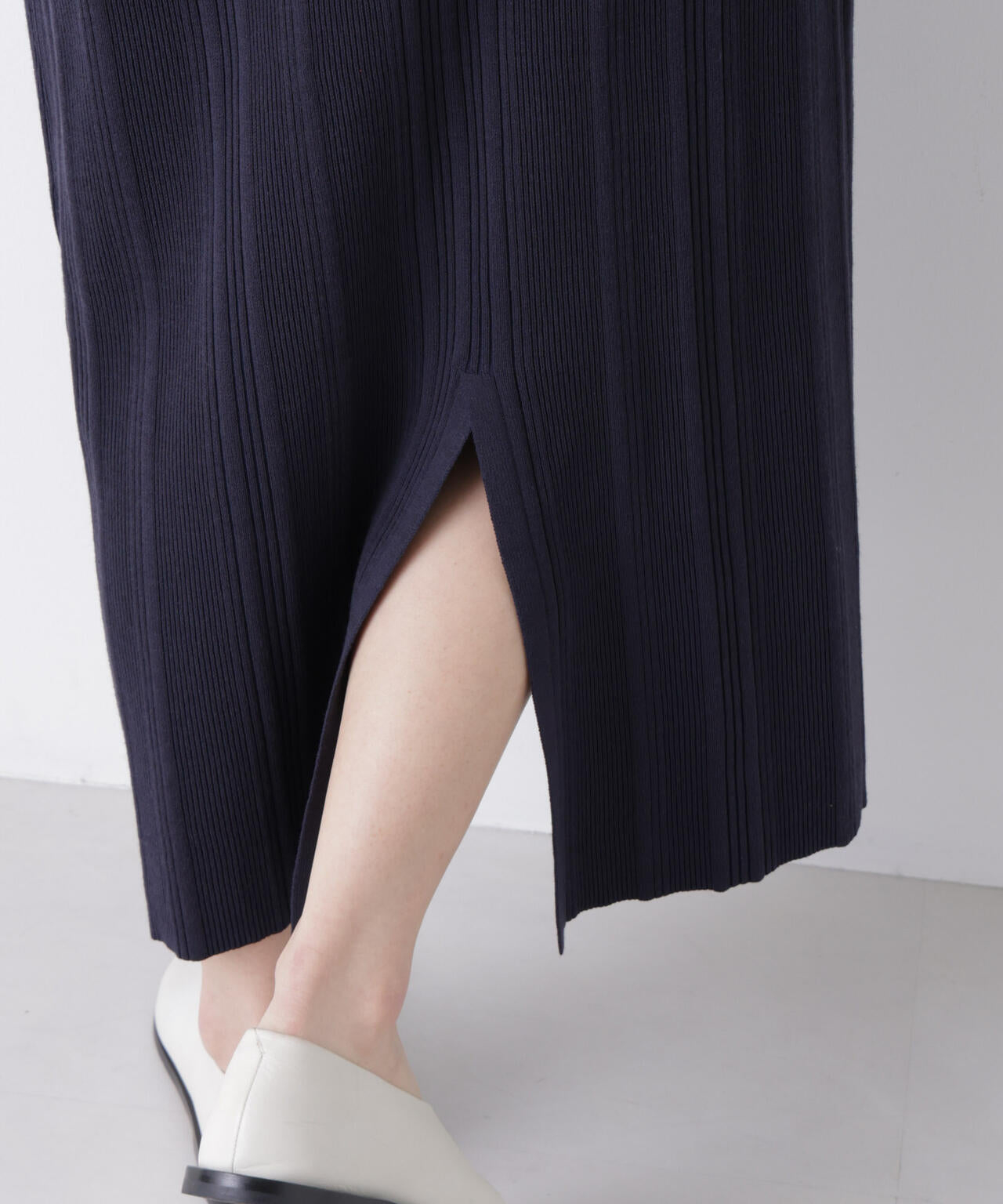 衿付きランダムリブニットワンピース 6696119304