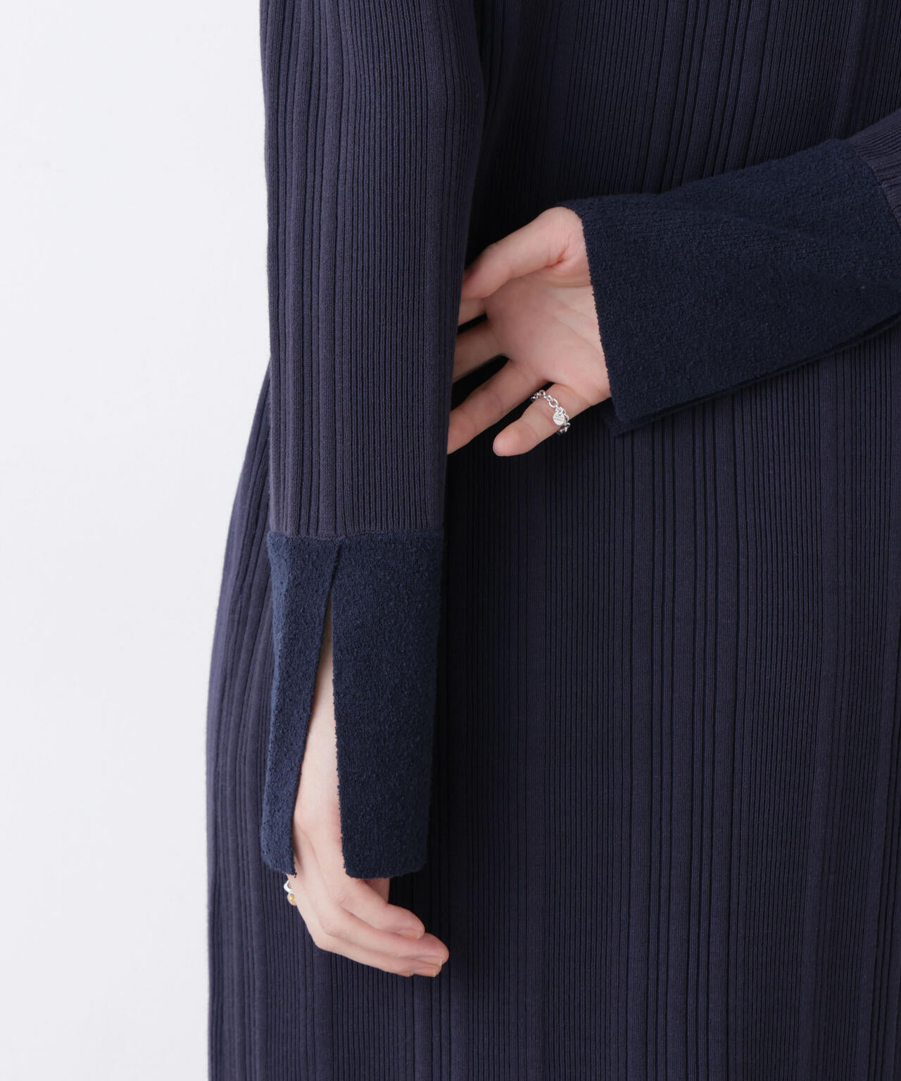 衿付きランダムリブニットワンピース 6696119304