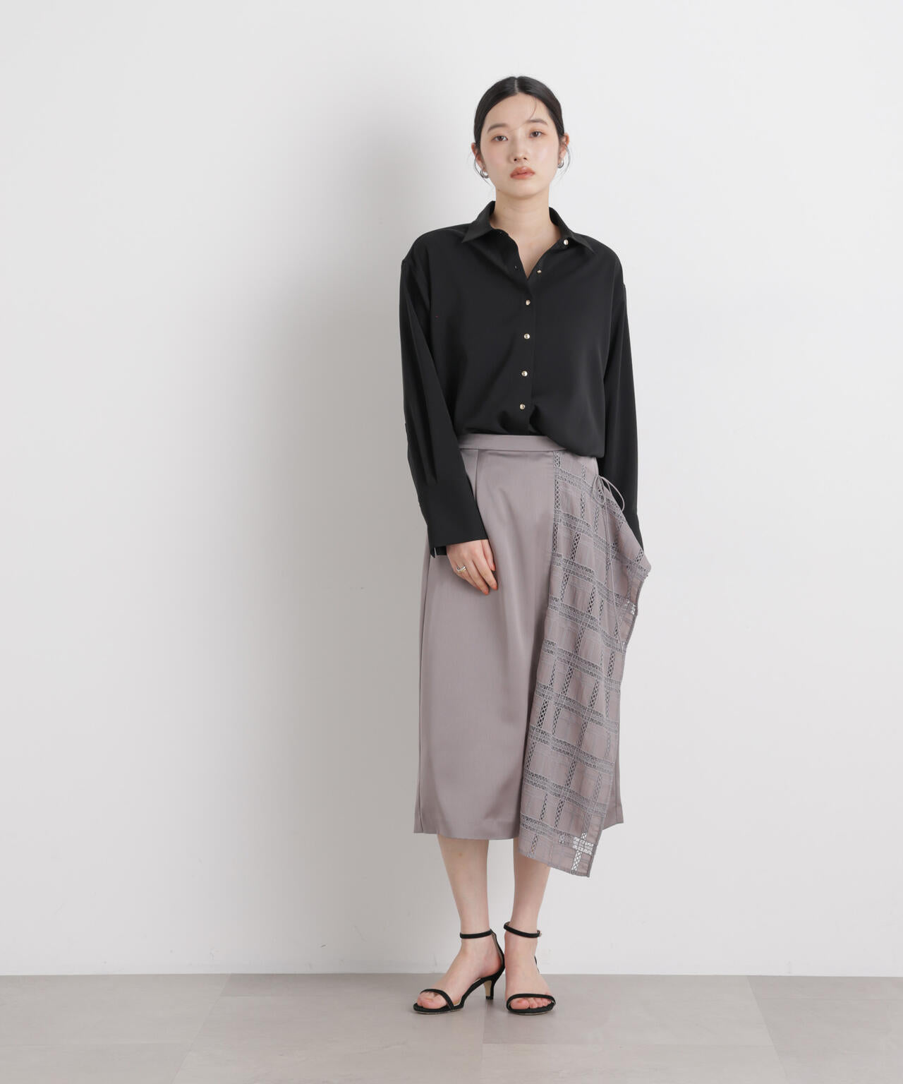 ハイツイストドライベルテッドロングシャツ(セットアップ可) 6696120302