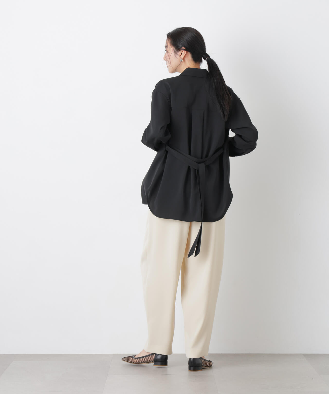 ハイツイストドライベルテッドロングシャツ(セットアップ可) 6696120302