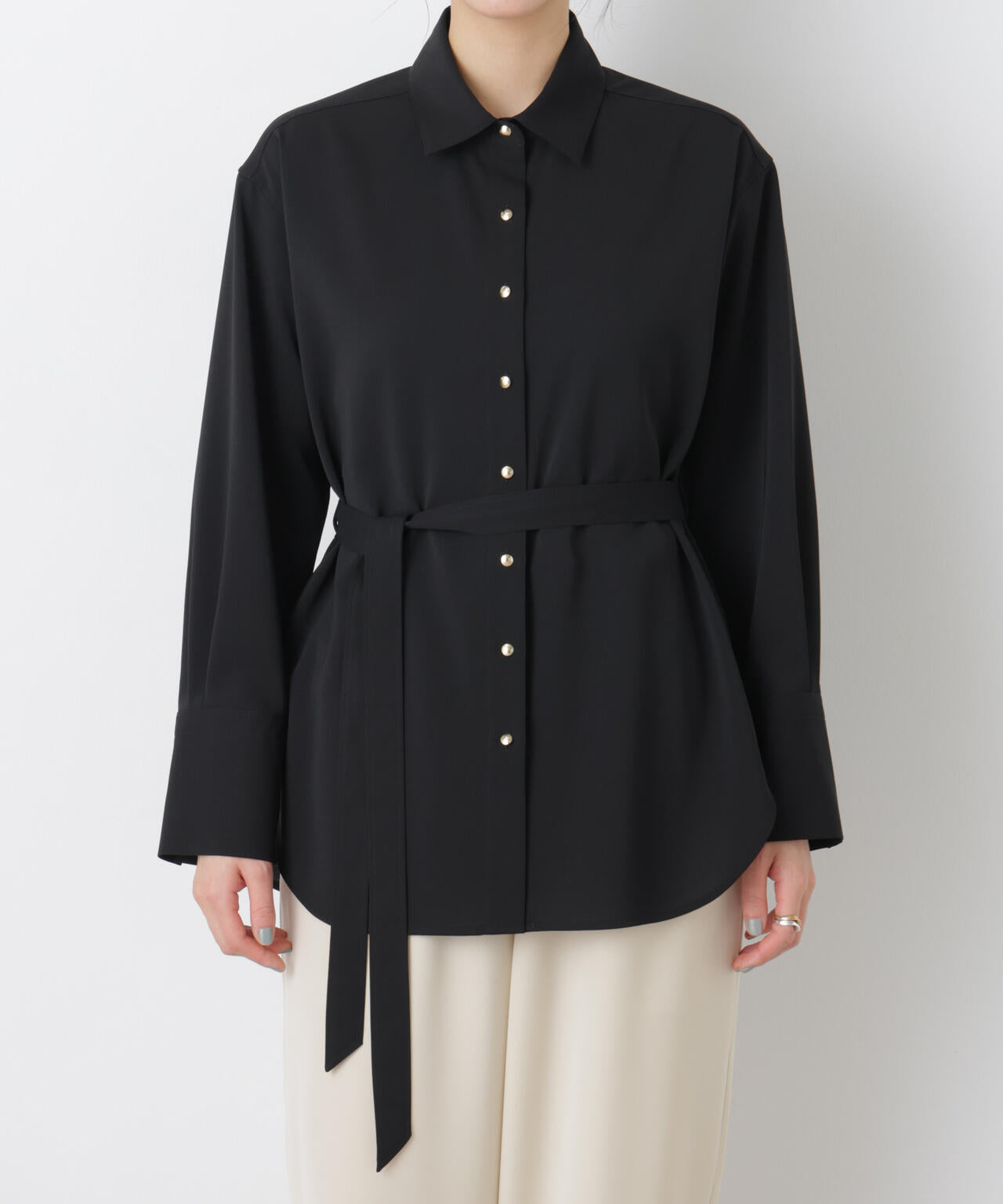 ハイツイストドライベルテッドロングシャツ(セットアップ可) 6696120302