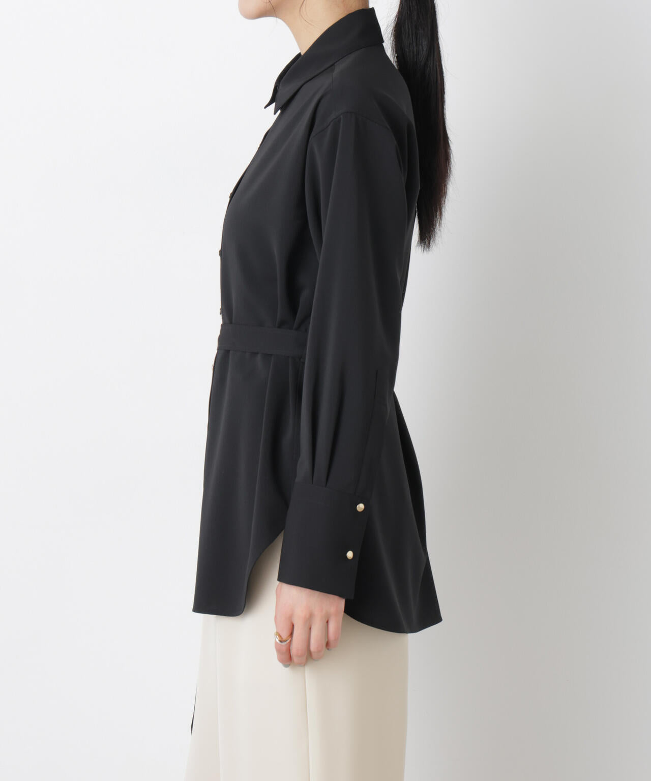 ハイツイストドライベルテッドロングシャツ(セットアップ可) 6696120302