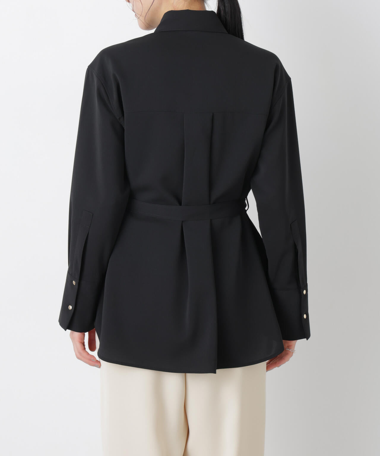 ハイツイストドライベルテッドロングシャツ(セットアップ可) 6696120302