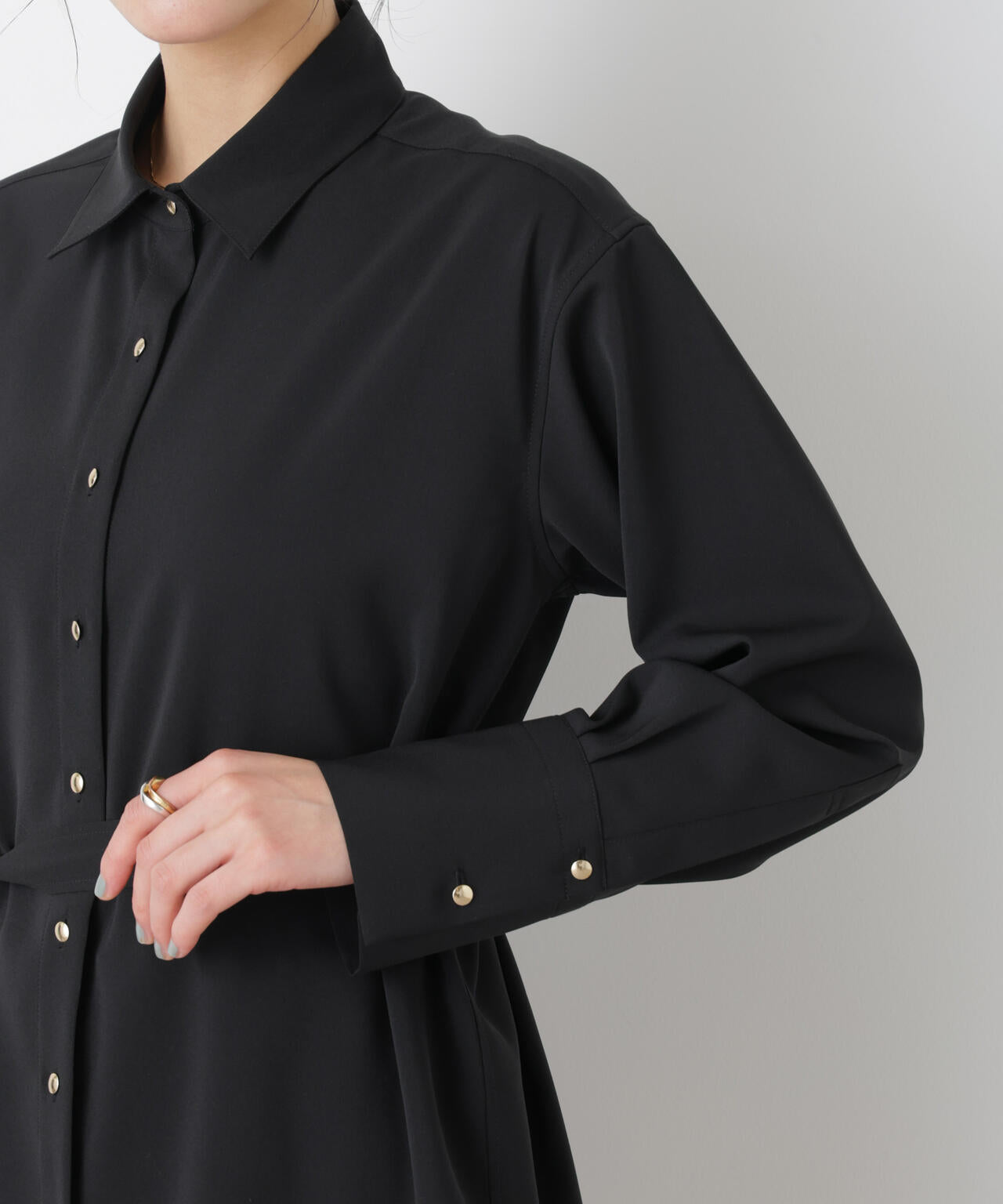 ハイツイストドライベルテッドロングシャツ(セットアップ可) 6696120302