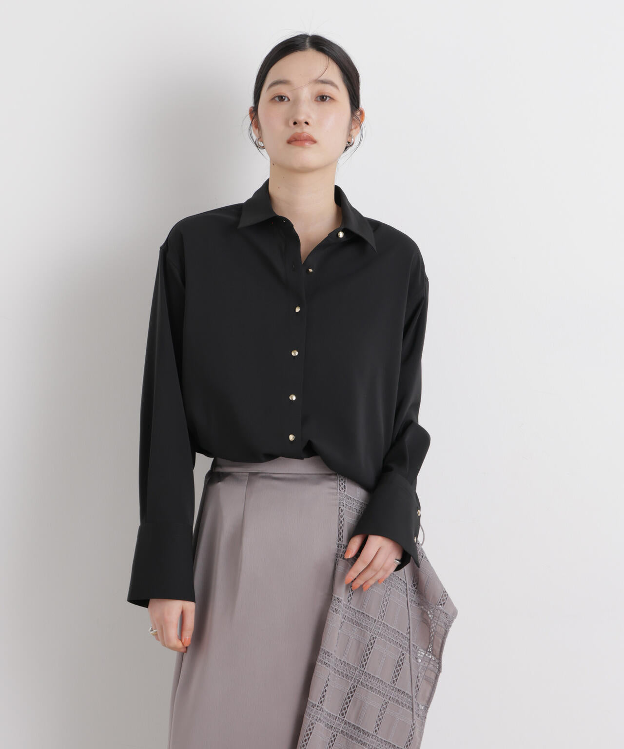 ハイツイストドライベルテッドロングシャツ(セットアップ可) 6696120302