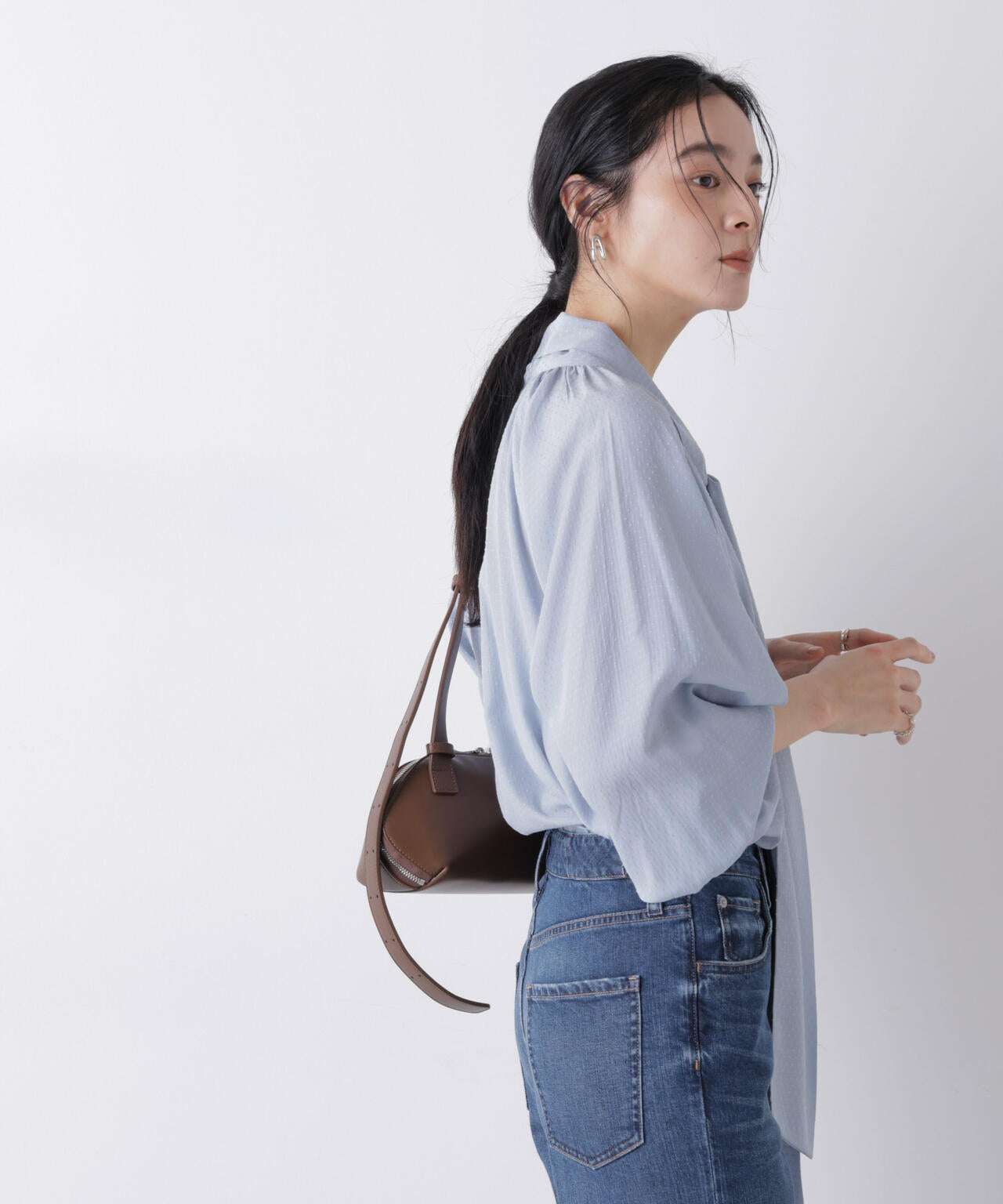 ドビードットリボンタイブラウス 6696120304