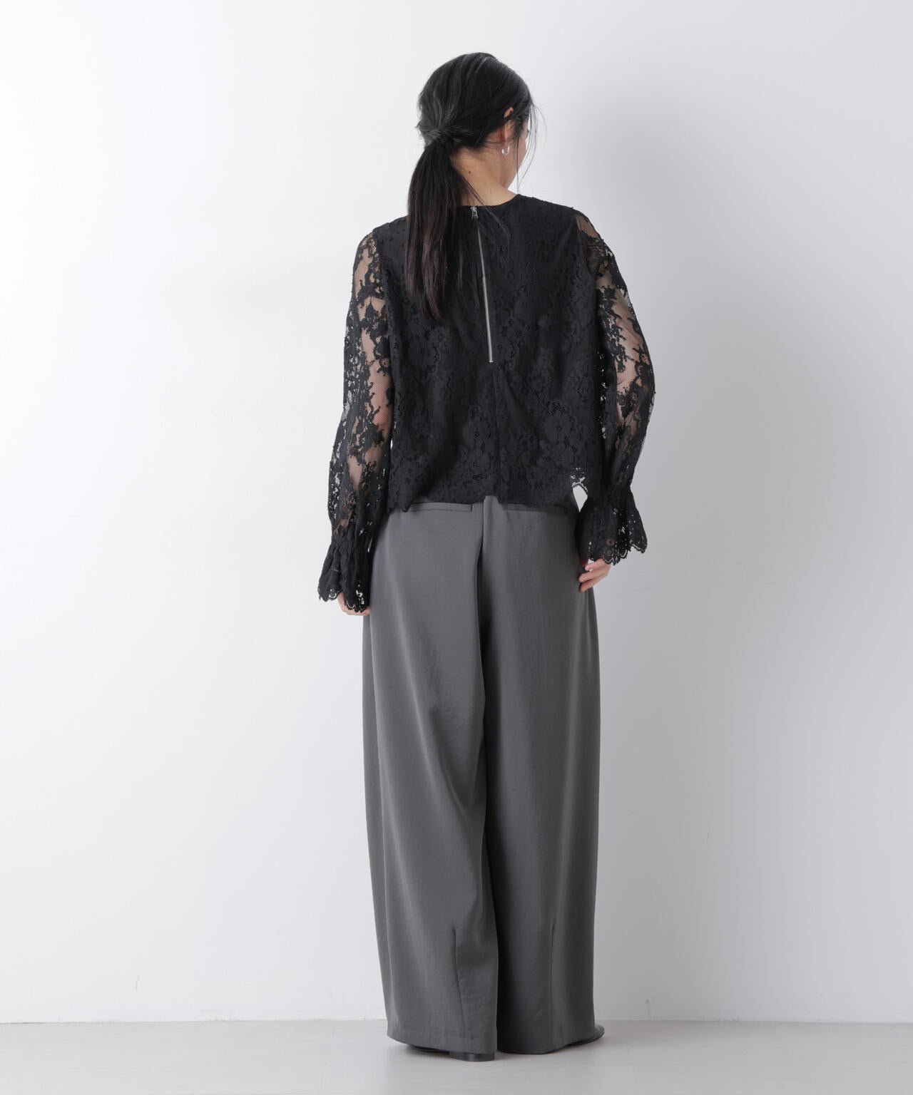 レーススカラップブラウス 6696120307