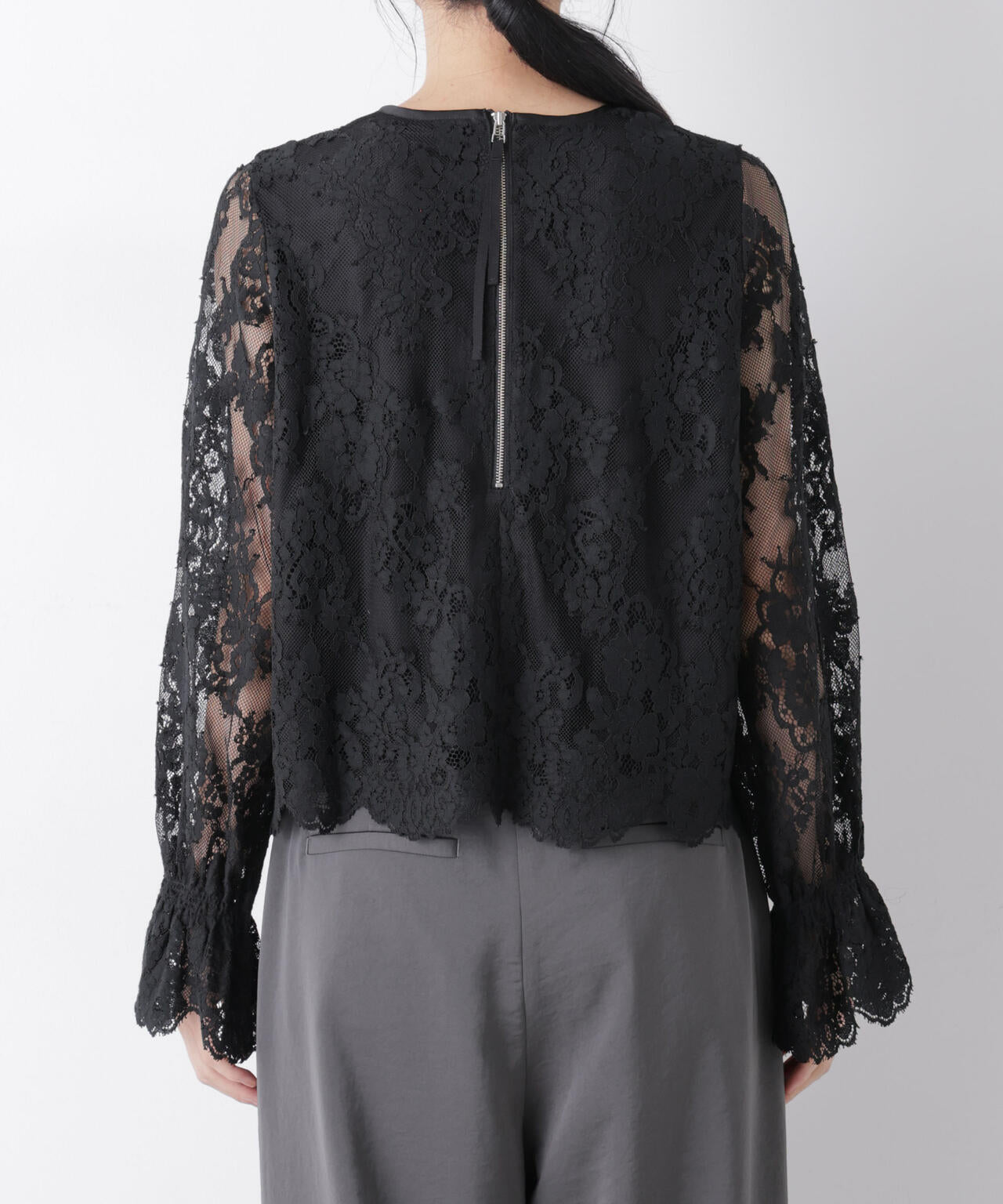 レーススカラップブラウス 6696120307