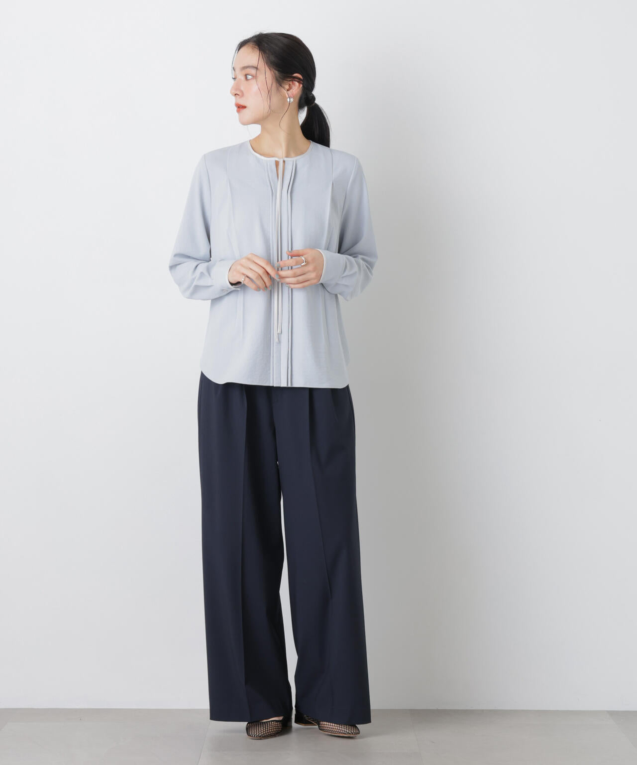 タックリボンブラウス 6696120309