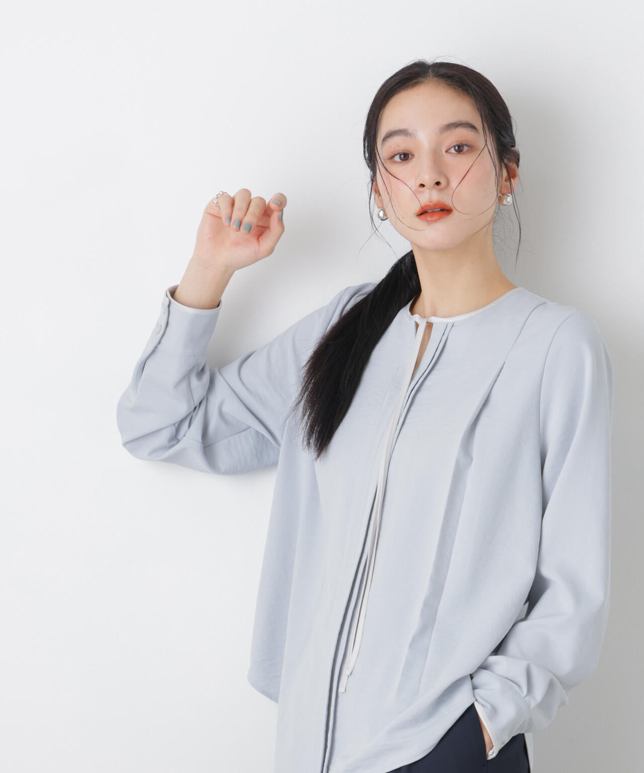 タックリボンブラウス 6696120309