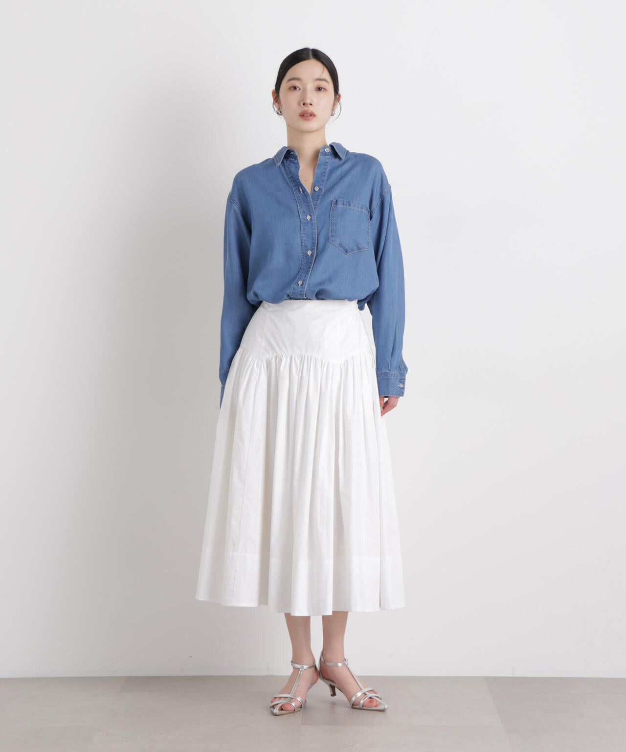 テンセルデニムリラックスシャツ(セットアップ可) 6696120316