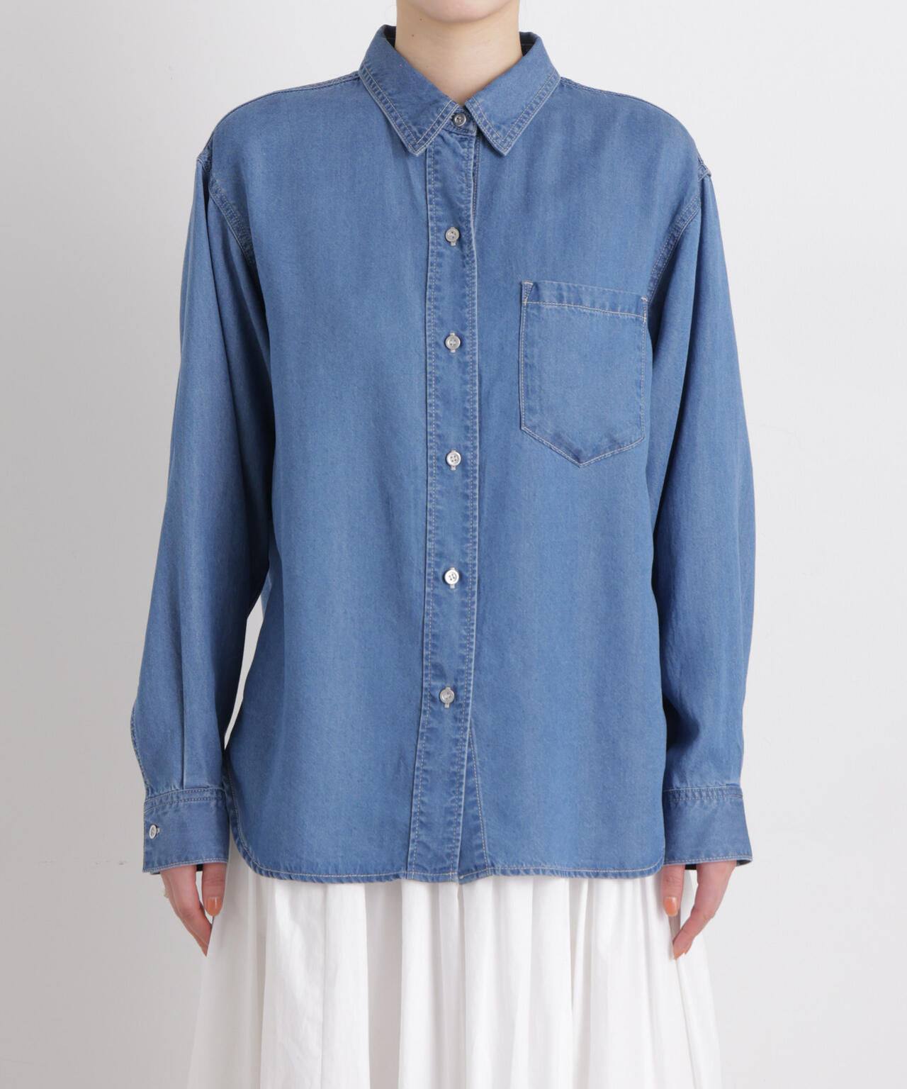 テンセルデニムリラックスシャツ(セットアップ可) 6696120316