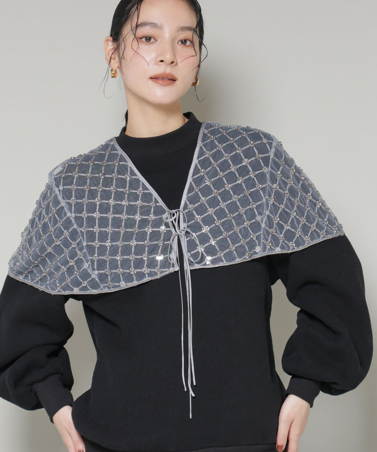 スパンコールビーズ刺繍ボレロストール 6696121300