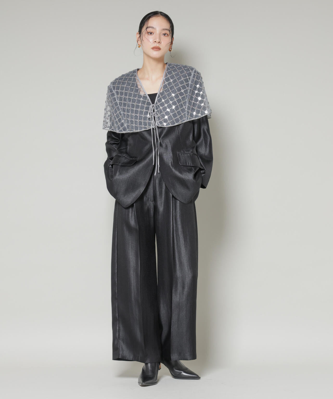 スパンコールビーズ刺繍ボレロストール 6696121300