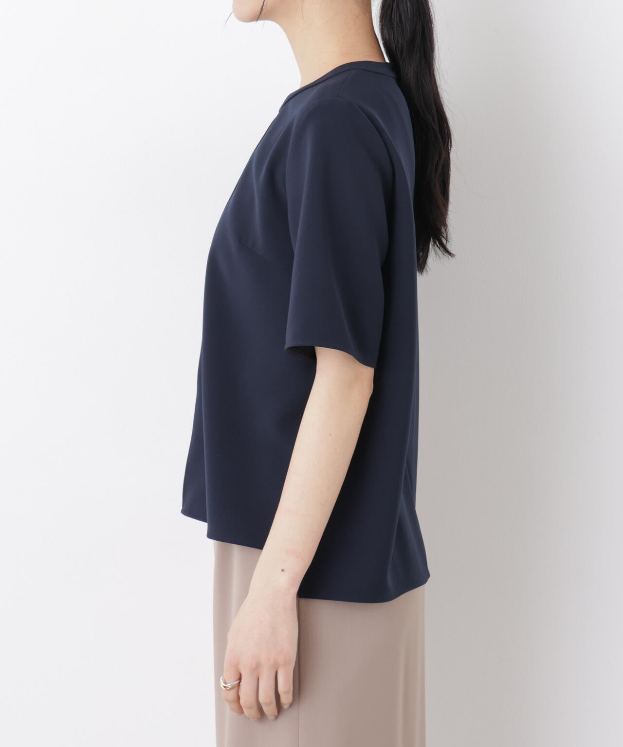 DressT/クルーネックハーフスリーブブラウス 6696121302