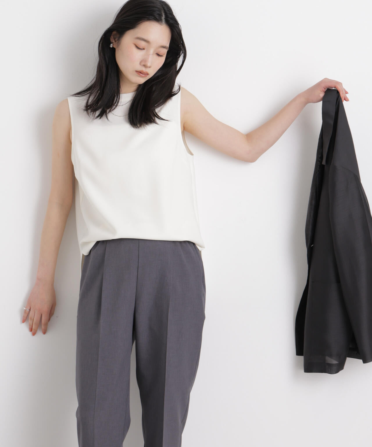 DressT/スタンドカラーノースリーブブラウス 6696121303