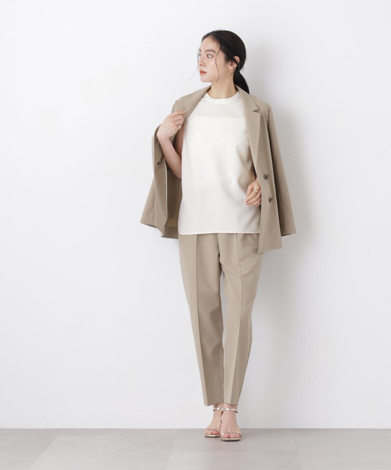 DressT/スタンドカラーノースリーブブラウス 6696121303