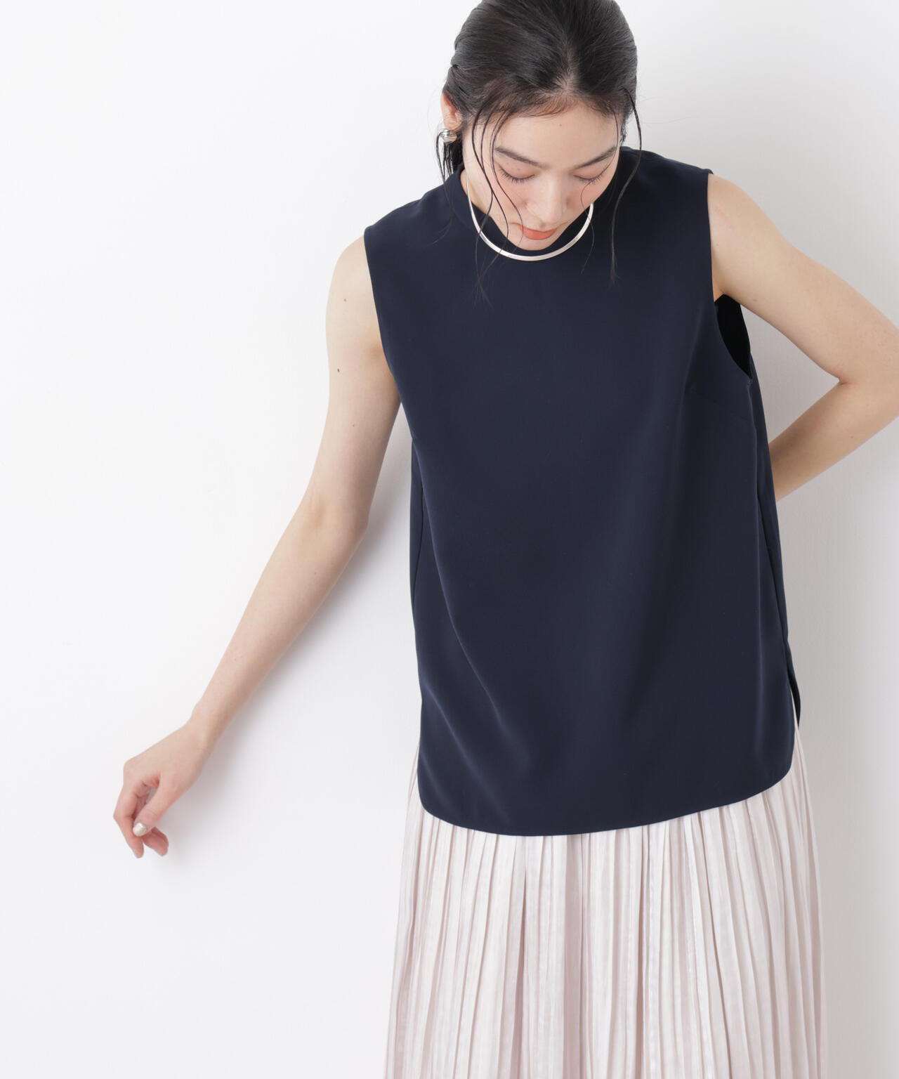 DressT/スタンドカラーノースリーブブラウス 6696121303