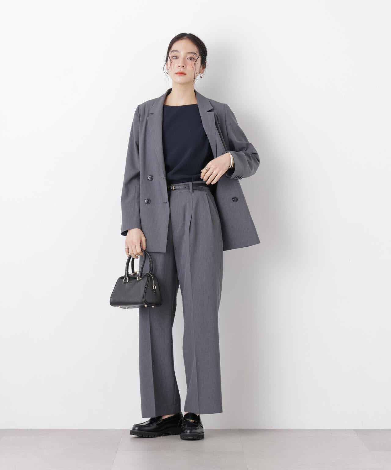 DressT/ボートネックタックコクーンブラウス 6696121304