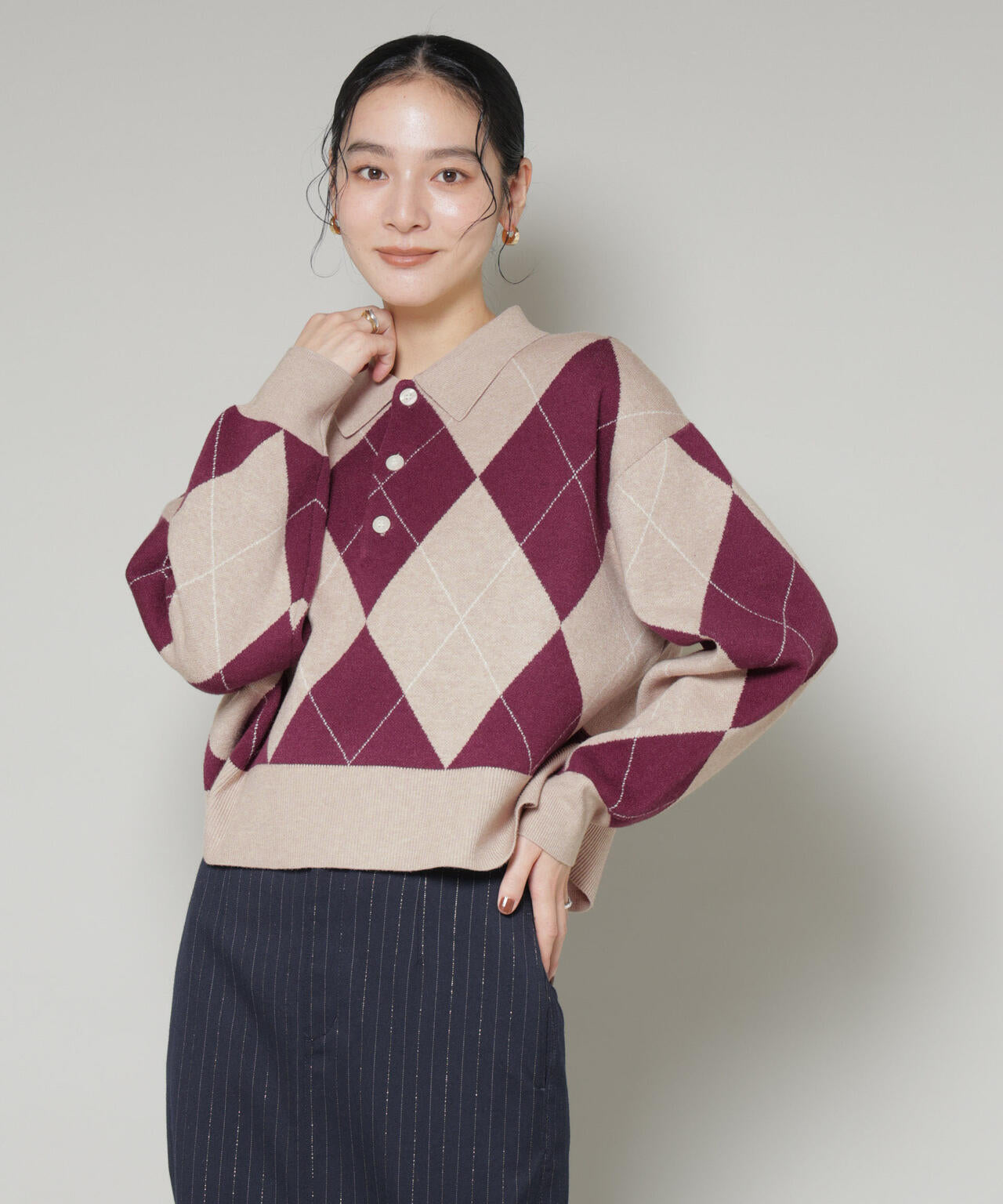 アーガイルワイドポロニット 6696122300