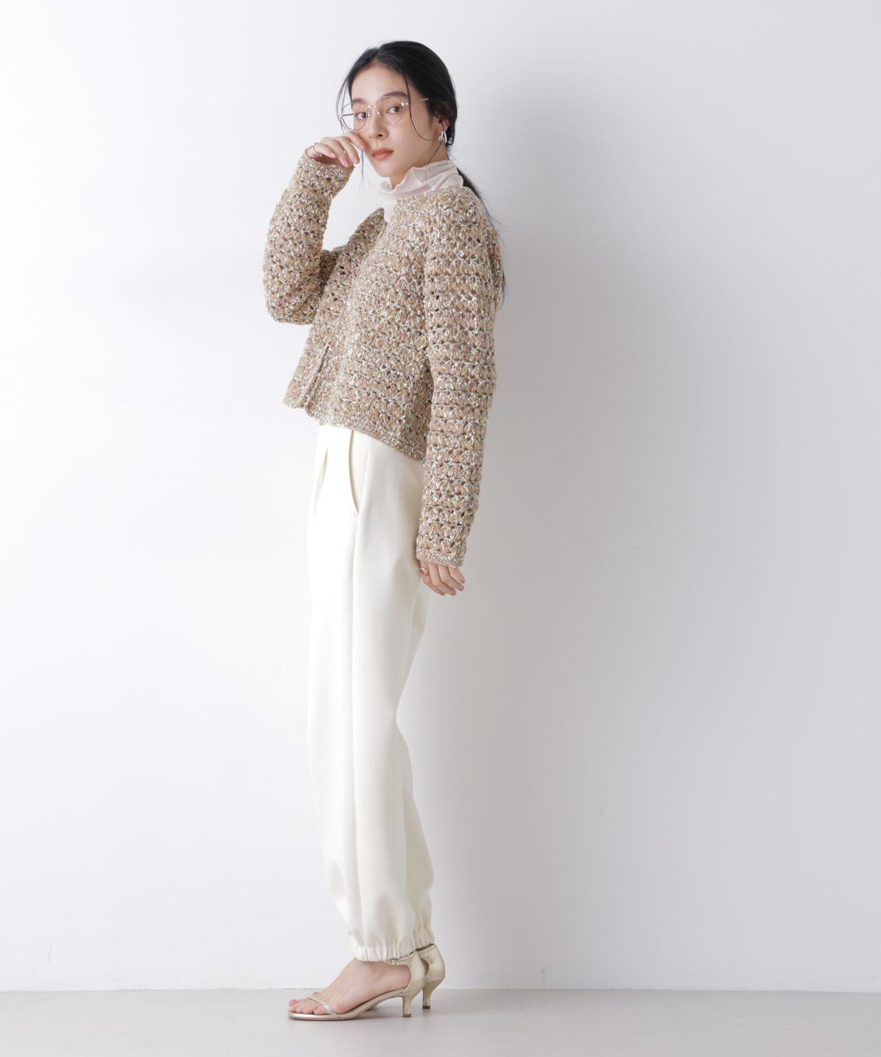 ミックスヤーンクロシェカーディガン 6696122301