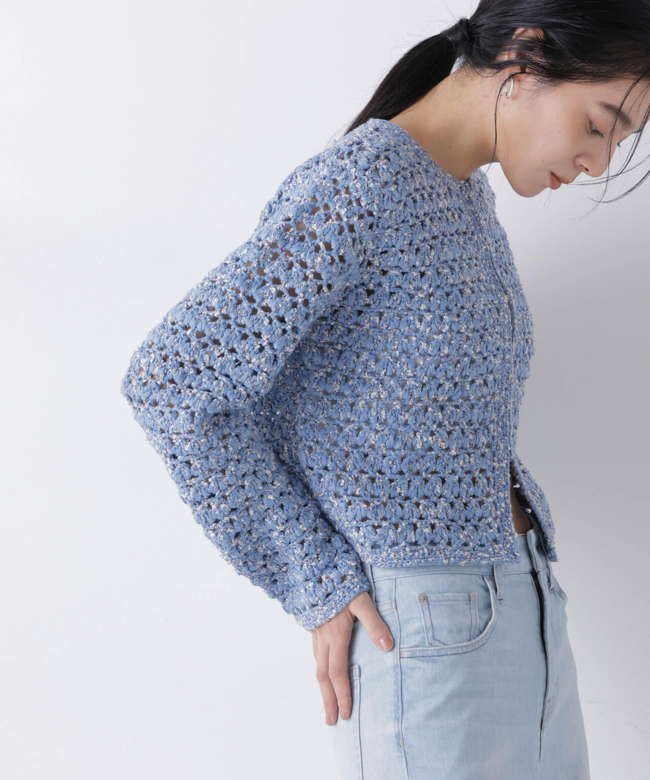 ミックスヤーンクロシェカーディガン 6696122301