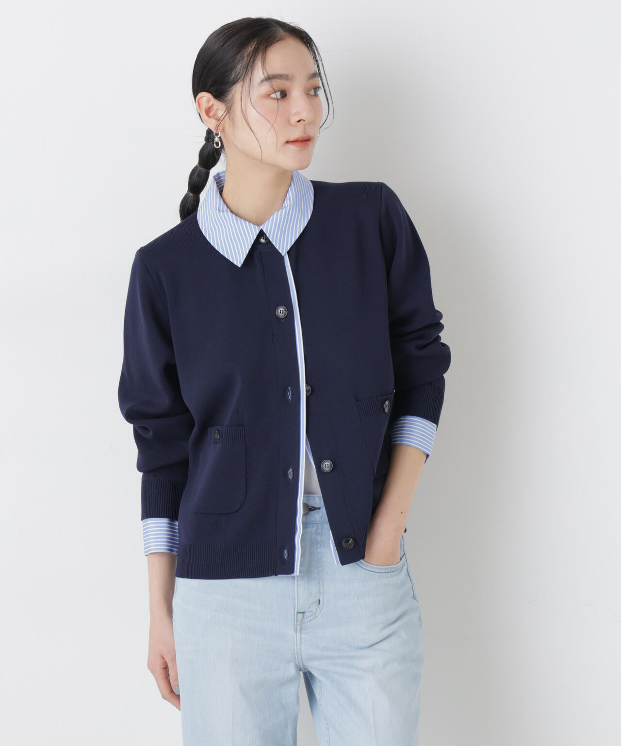 シャツドッキングニットカーディガン 6696122303