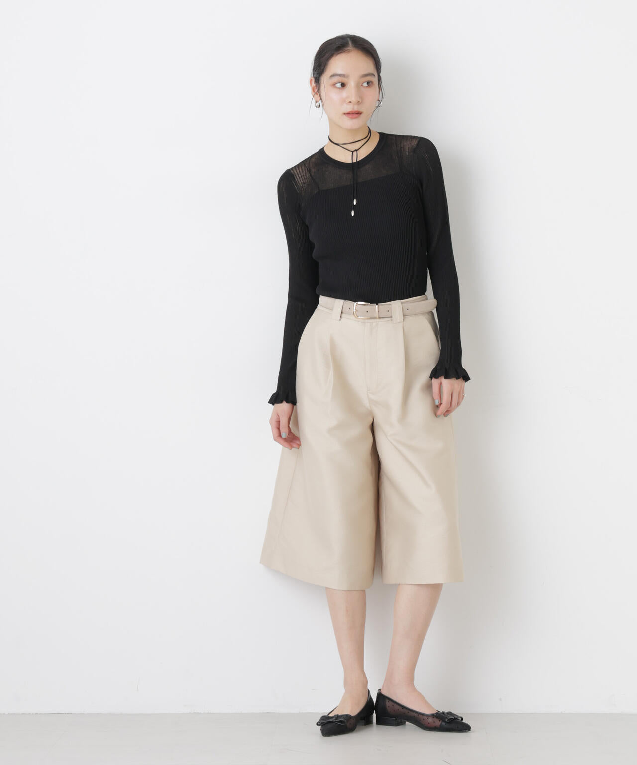 シアーリブフリルカフニット 6696122304