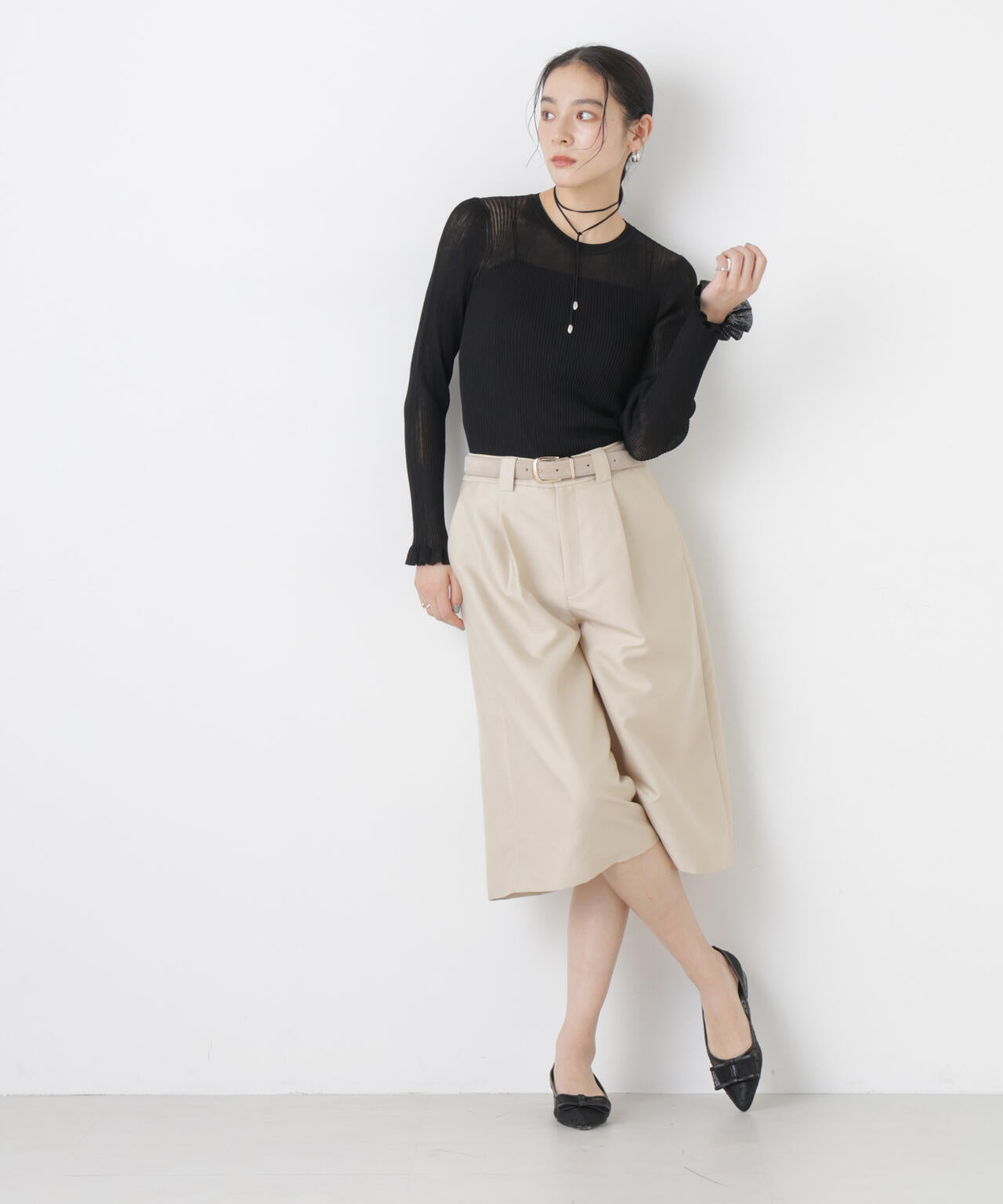 シアーリブフリルカフニット 6696122304