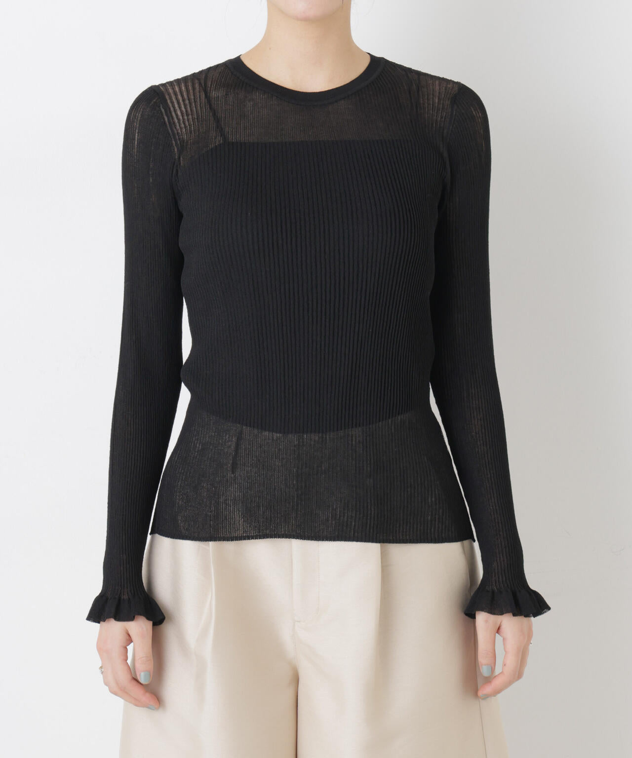 シアーリブフリルカフニット 6696122304