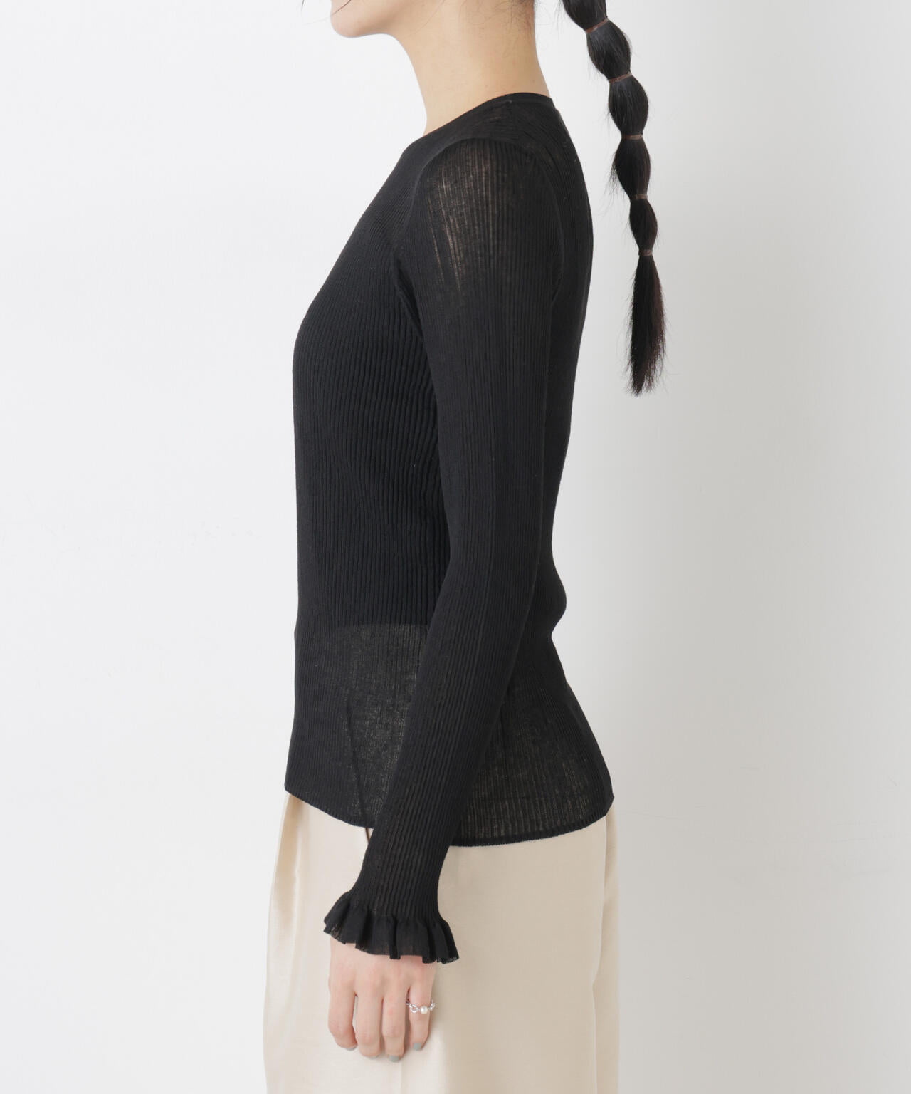 シアーリブフリルカフニット 6696122304