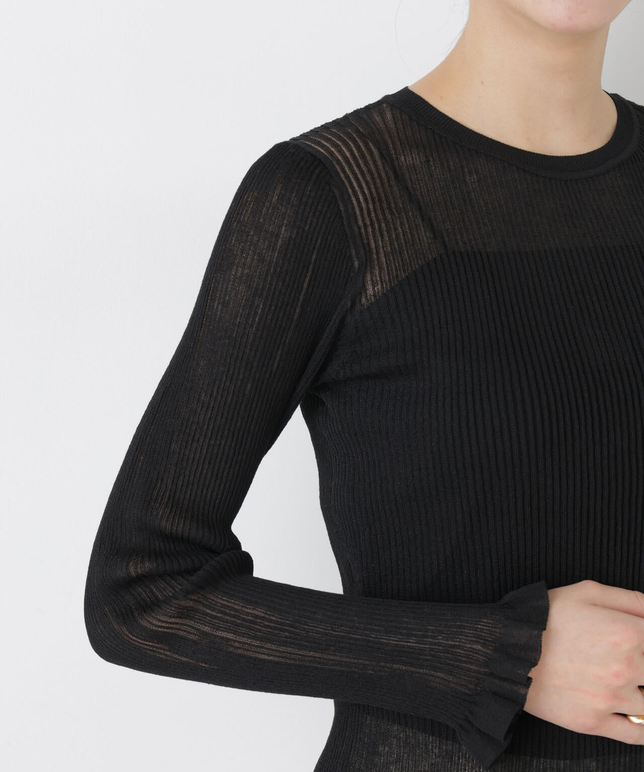 シアーリブフリルカフニット 6696122304