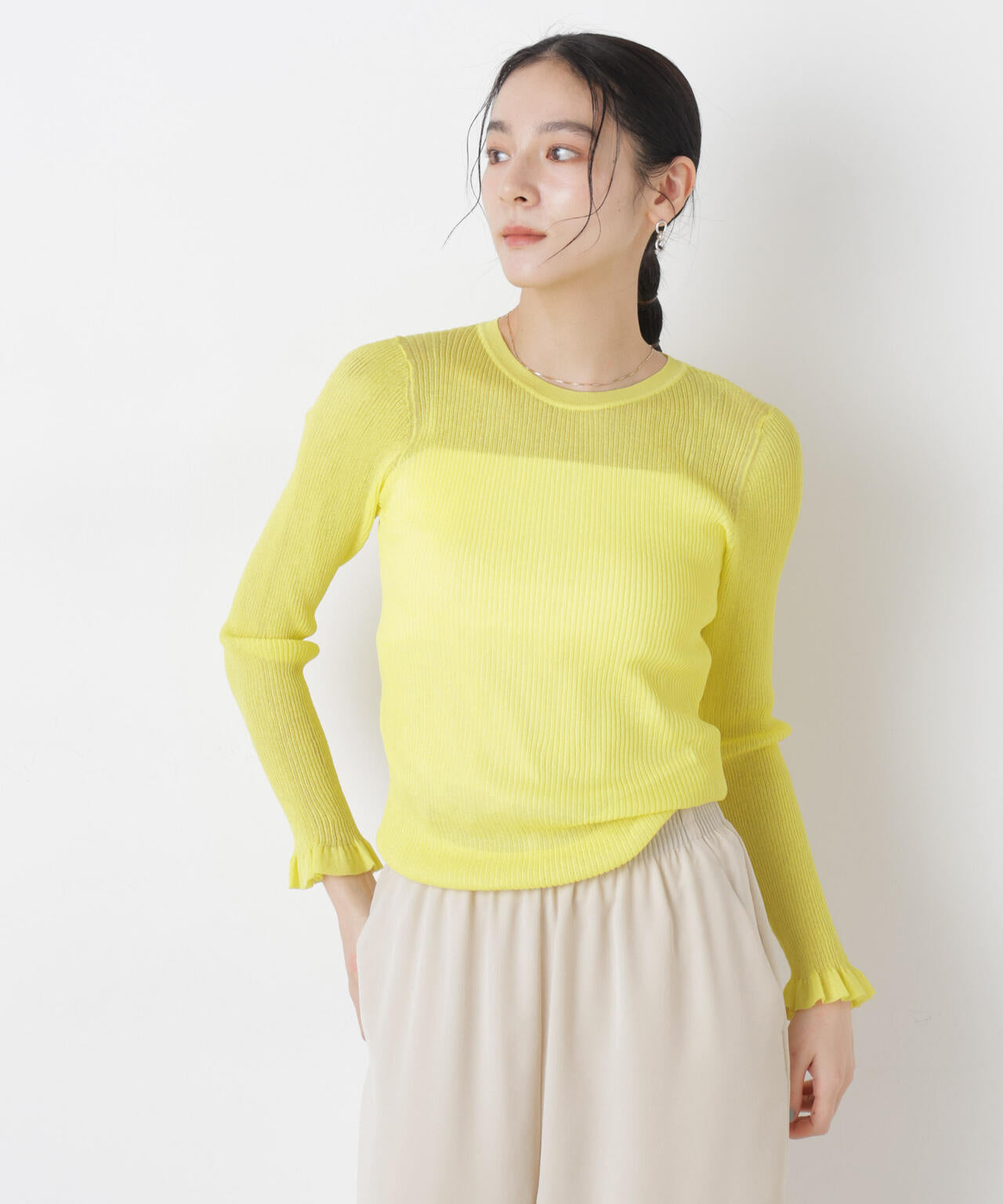 シアーリブフリルカフニット 6696122304